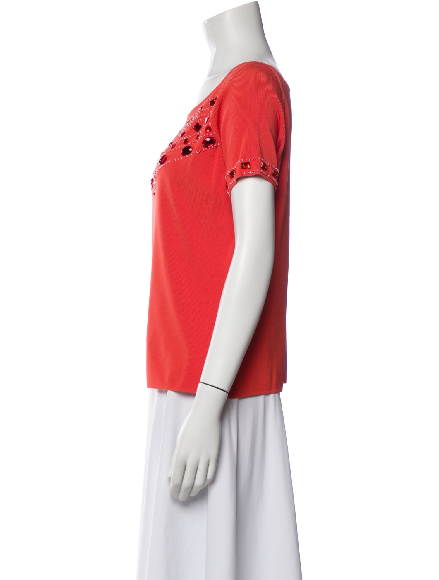 LOULOU Crew Neck Short Sleeve Top