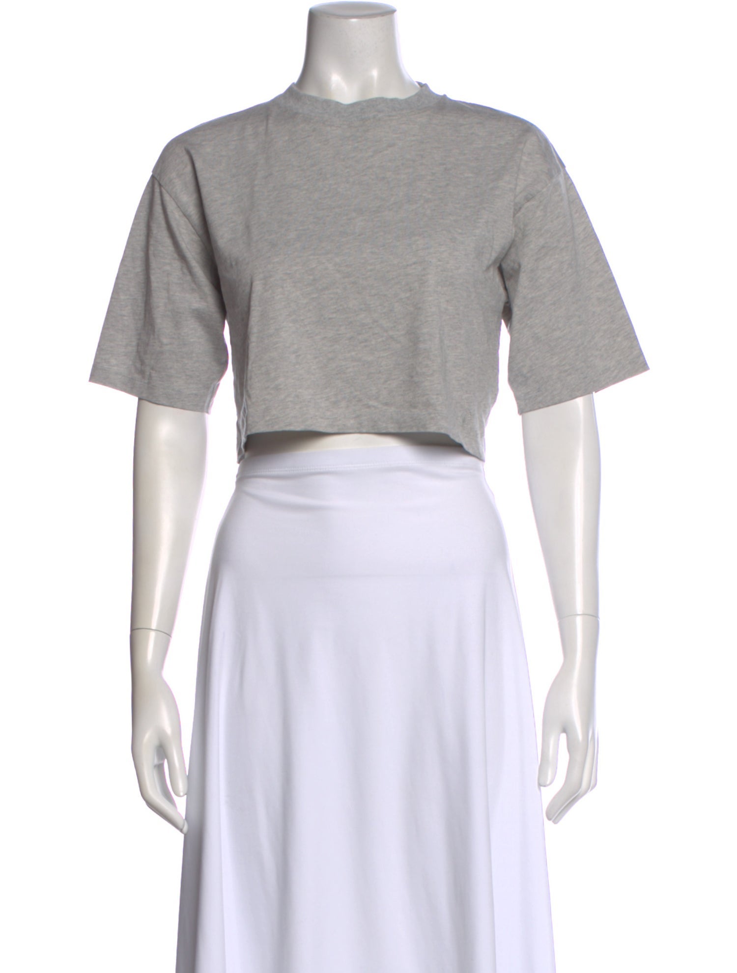 LOULOU Crew Neck Short Sleeve Crop Top