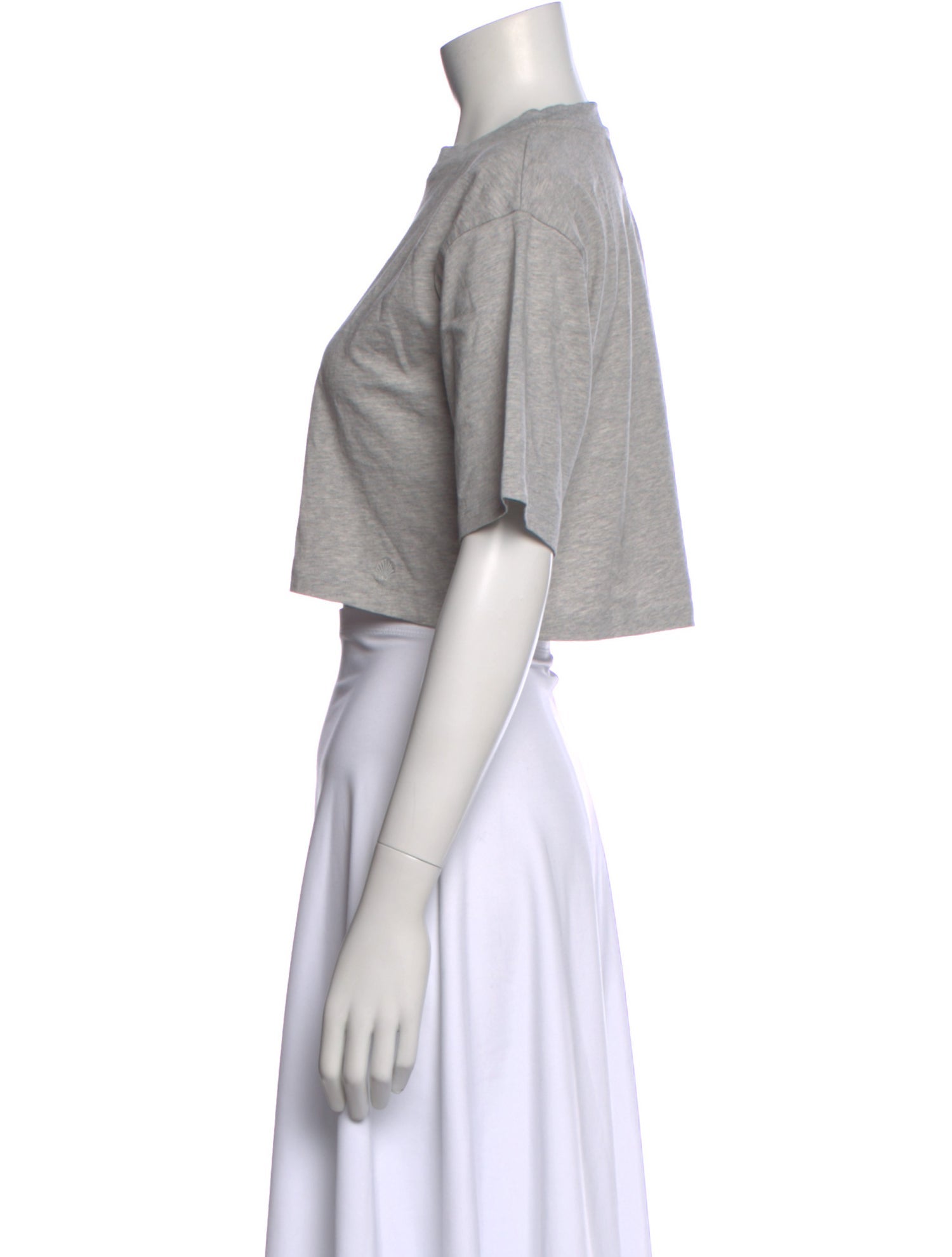 LOULOU Crew Neck Short Sleeve Crop Top
