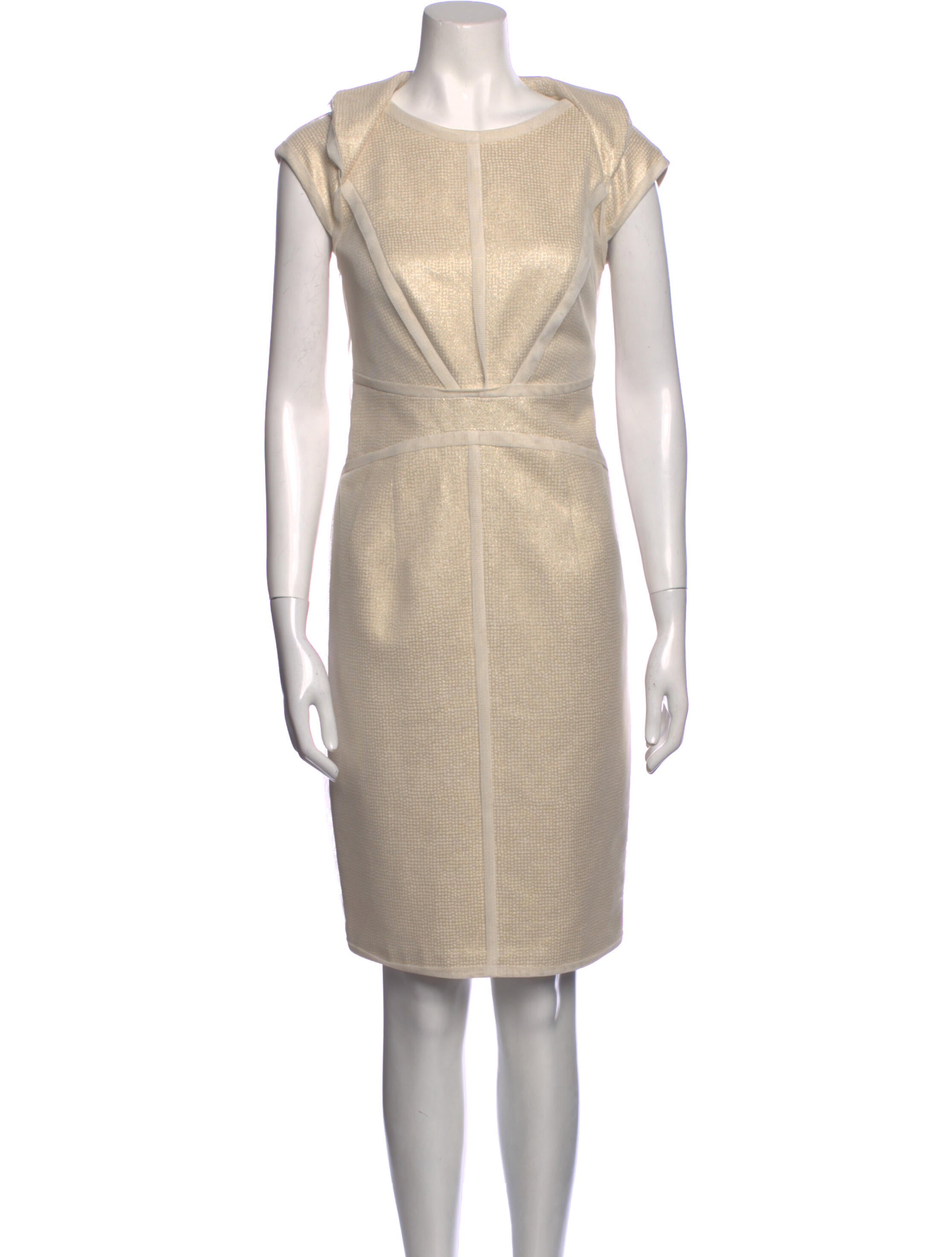 Lilia Stogova Bateau Neckline Knee-Length Dress