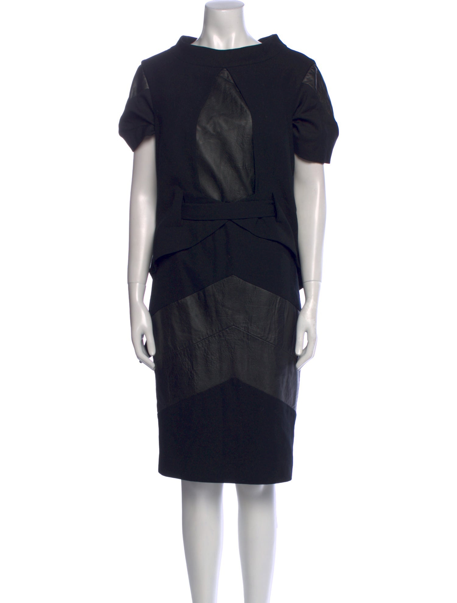 Lilia Stogova Mock Neck Knee-Length Dress