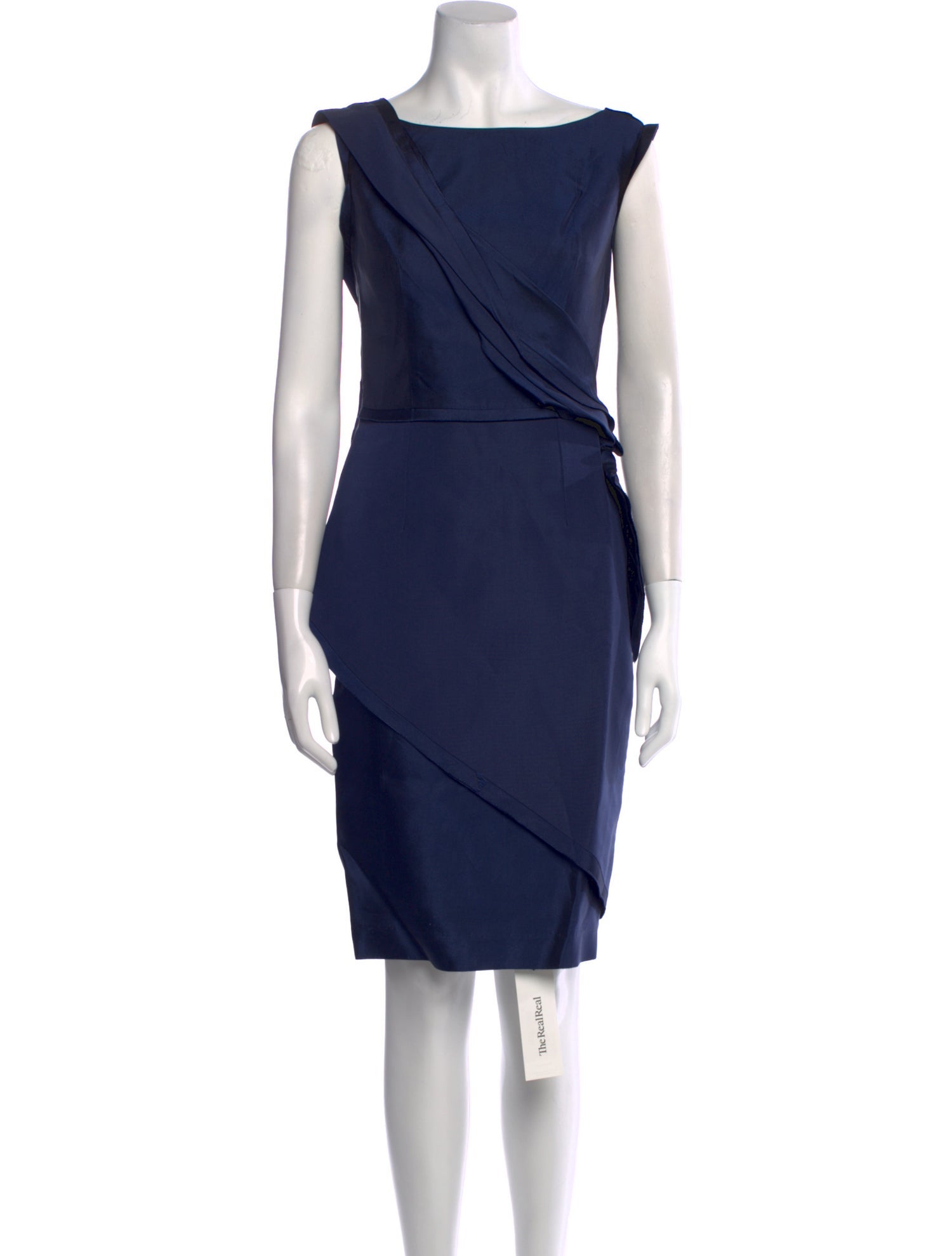 Lilia Stogova Bateau Neckline Knee-Length Dress