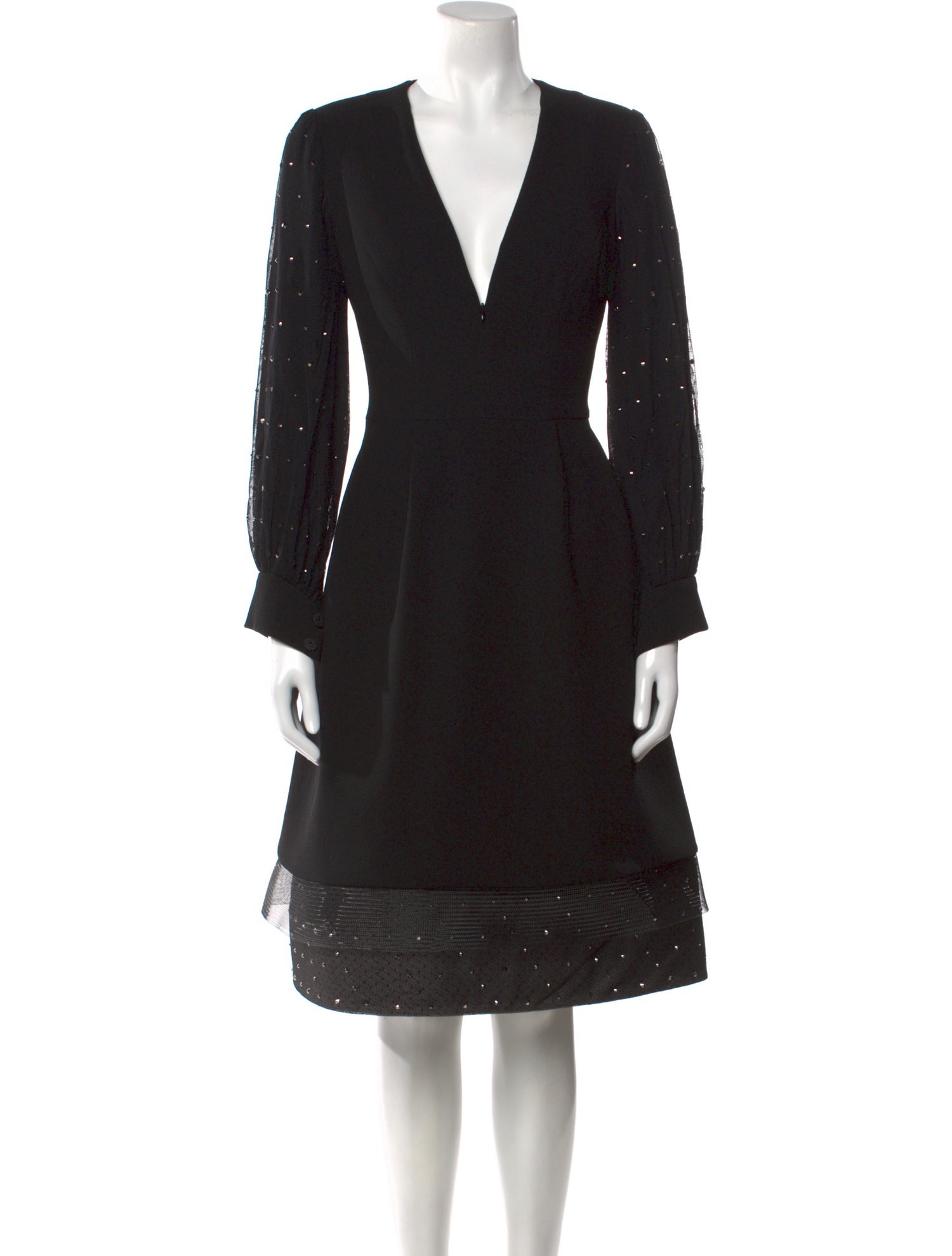 Lilia Stogova V-Neck Knee-Length Dress