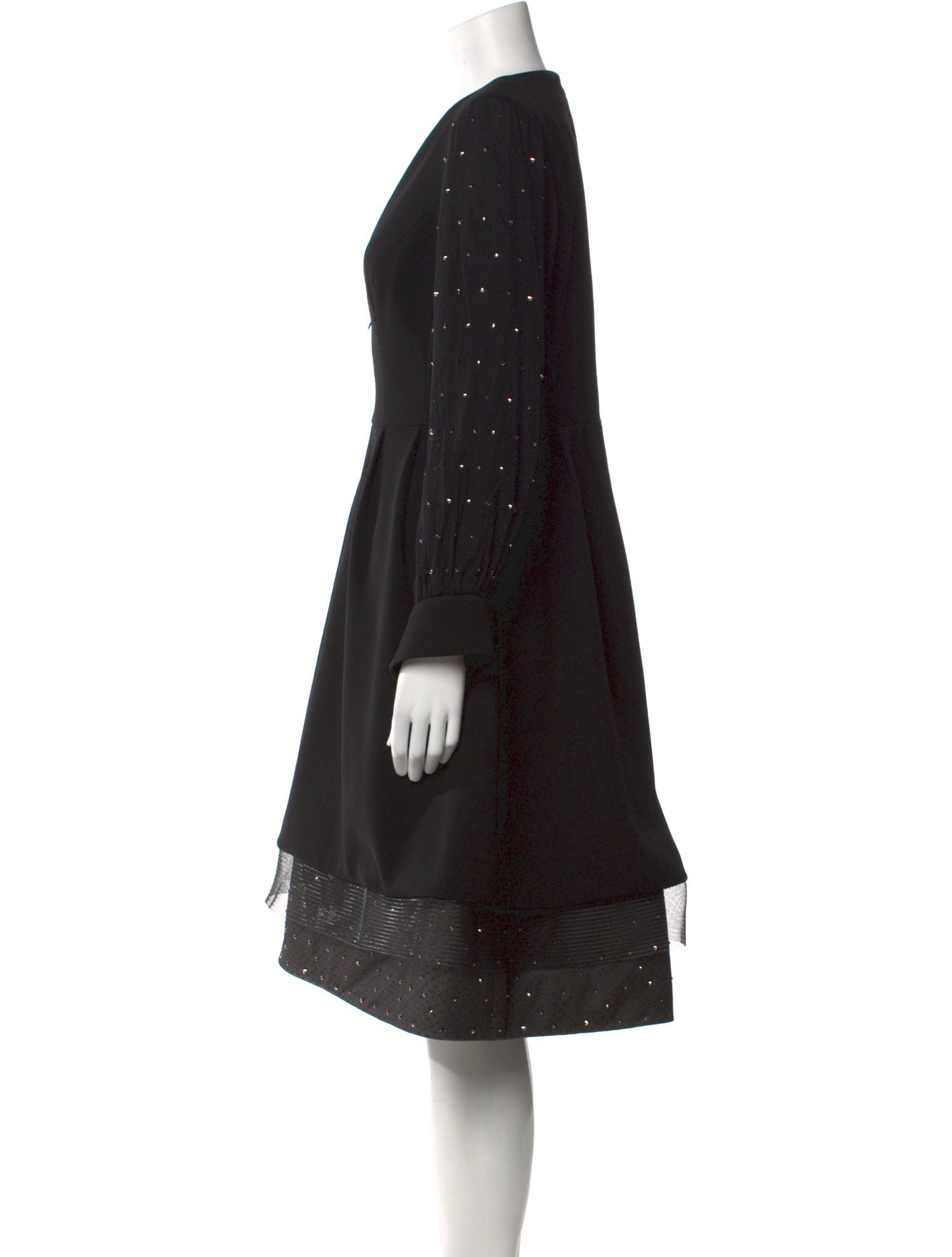 Lilia Stogova V-Neck Knee-Length Dress