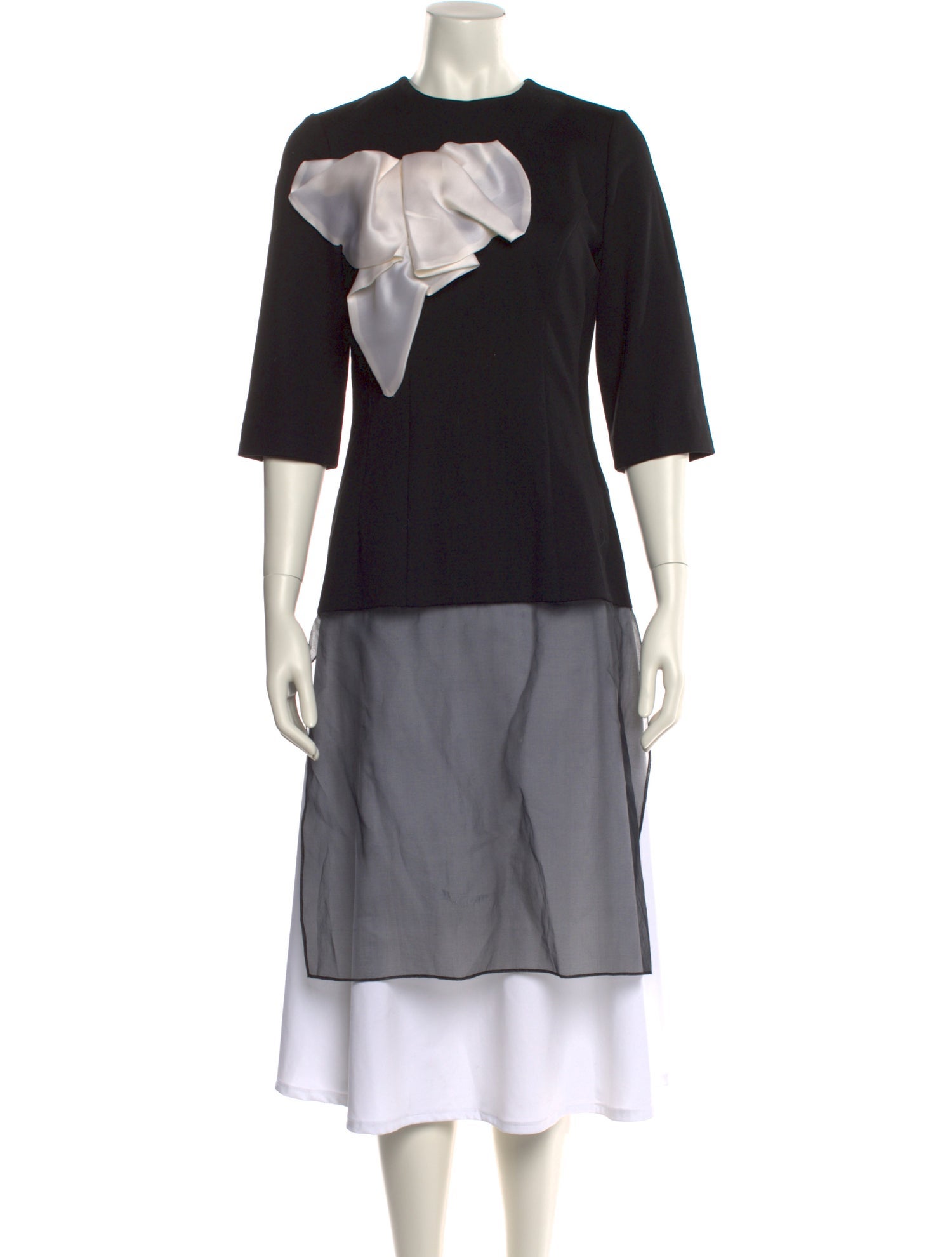 Lilia Stogova Crew Neck Three-Quarter Sleeve Tunic