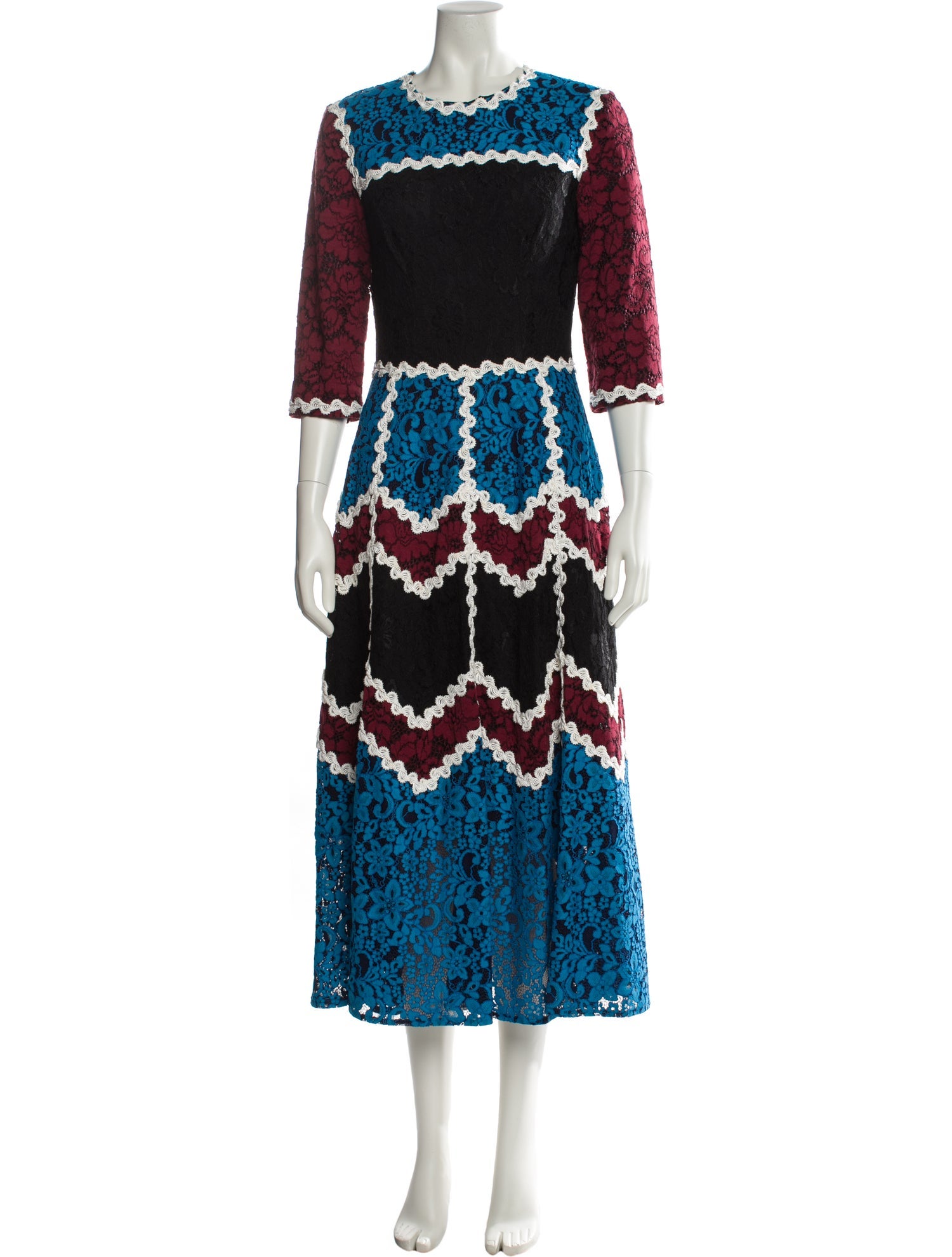 Lilia Stogova Lace Pattern Long Dress