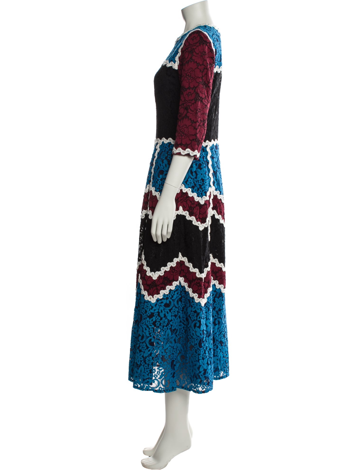 Lilia Stogova Lace Pattern Long Dress