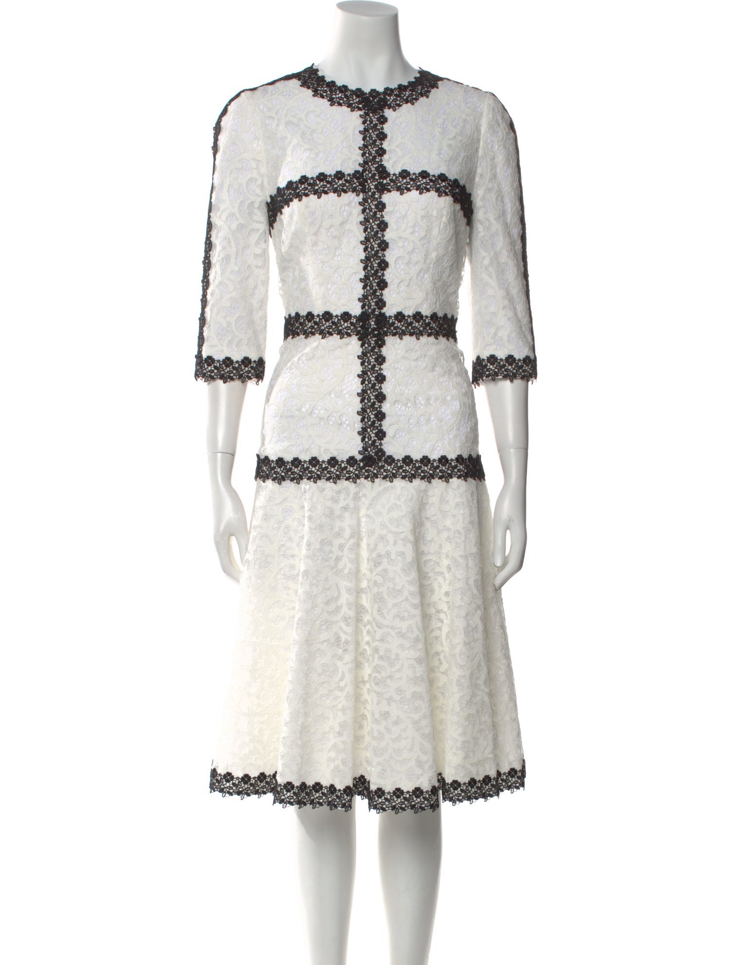 Lilia Stogova Lace Pattern Knee-Length Dress