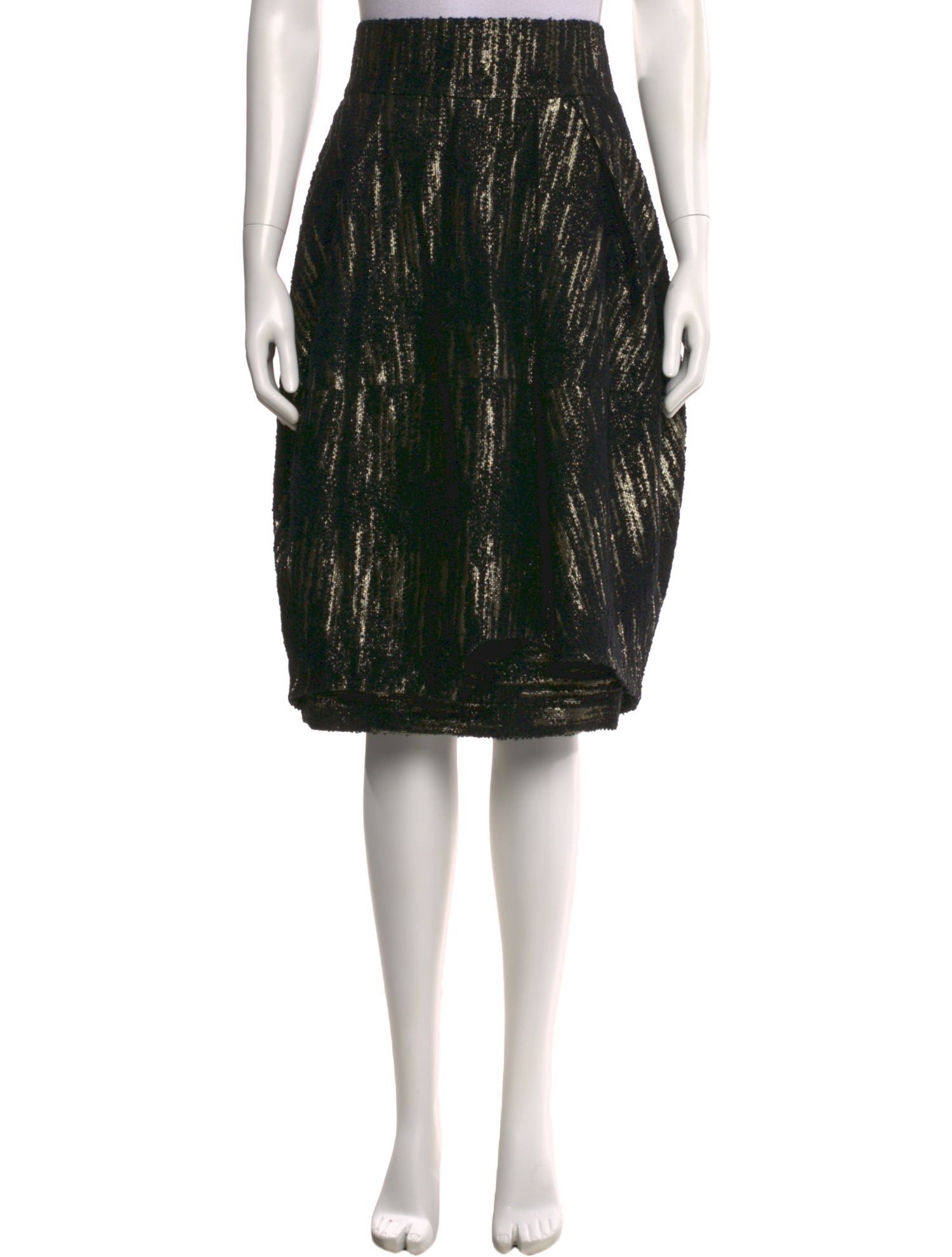 Lilia Stogova Glitter Accents Knee-Length Skirt