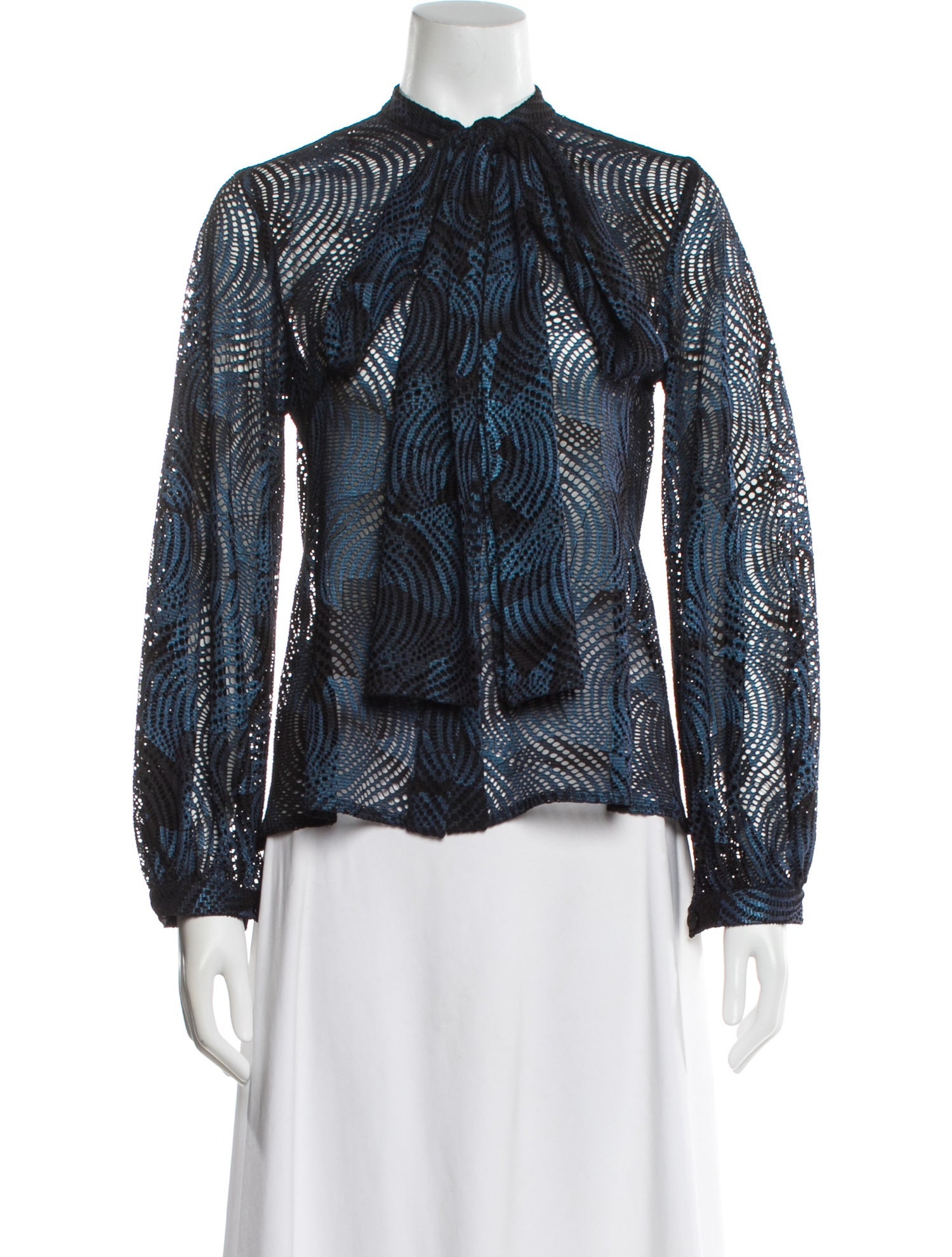 Lilia Stogova Printed Mock Neck Blouse