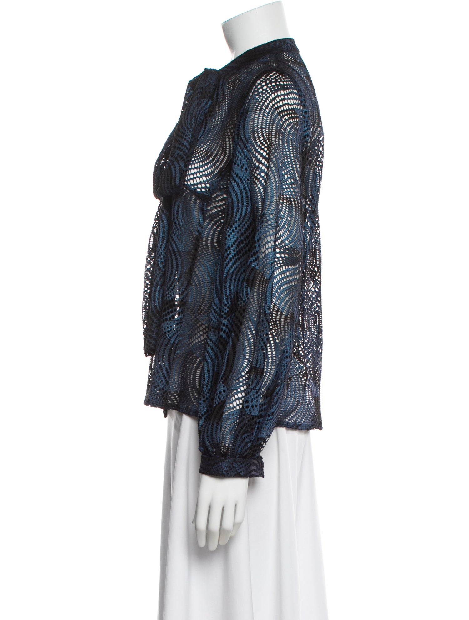 Lilia Stogova Printed Mock Neck Blouse