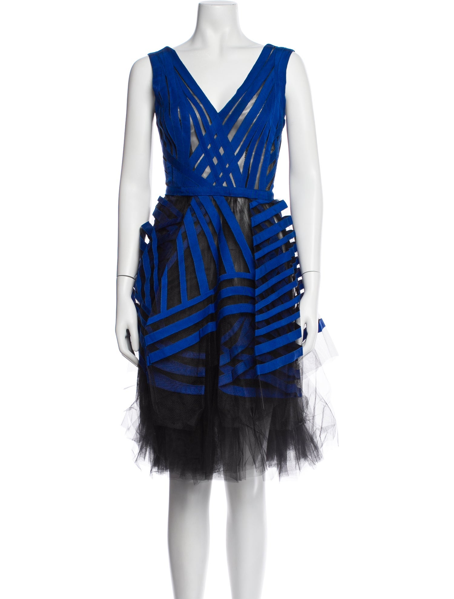 Lilia Stogova Striped Knee-Length Dress