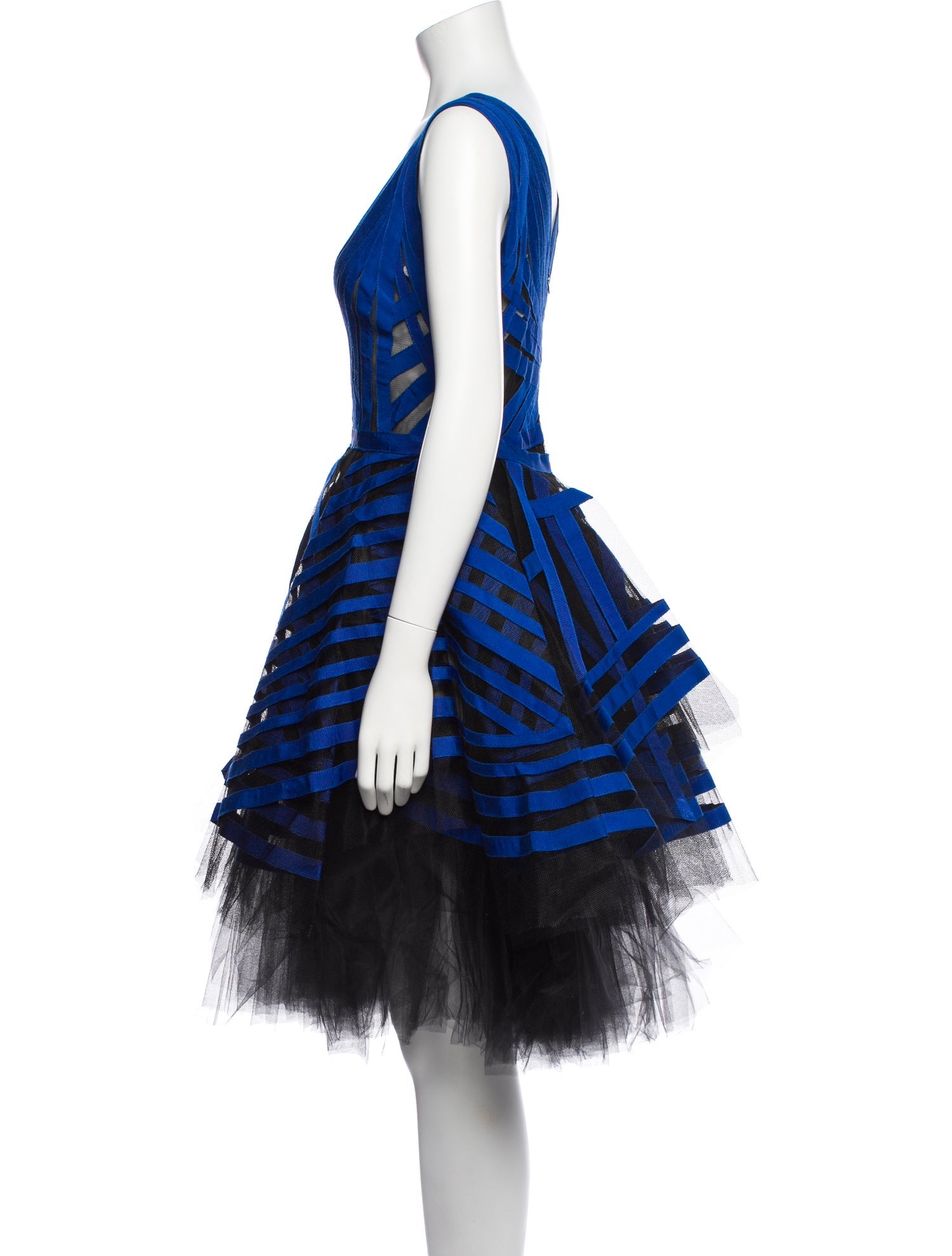 Lilia Stogova Striped Knee-Length Dress