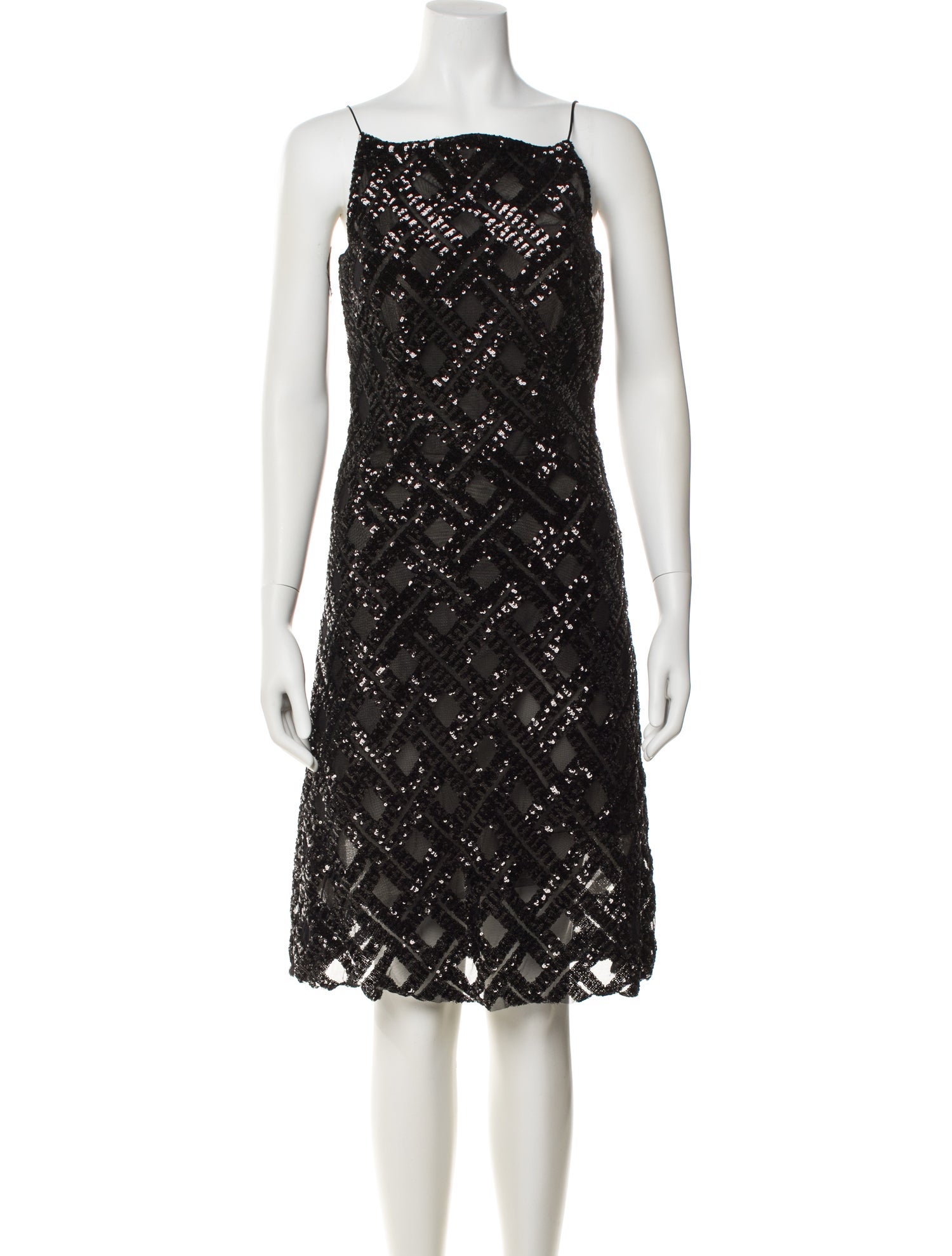 Lilia Stogova Square Neckline Knee-Length Dress