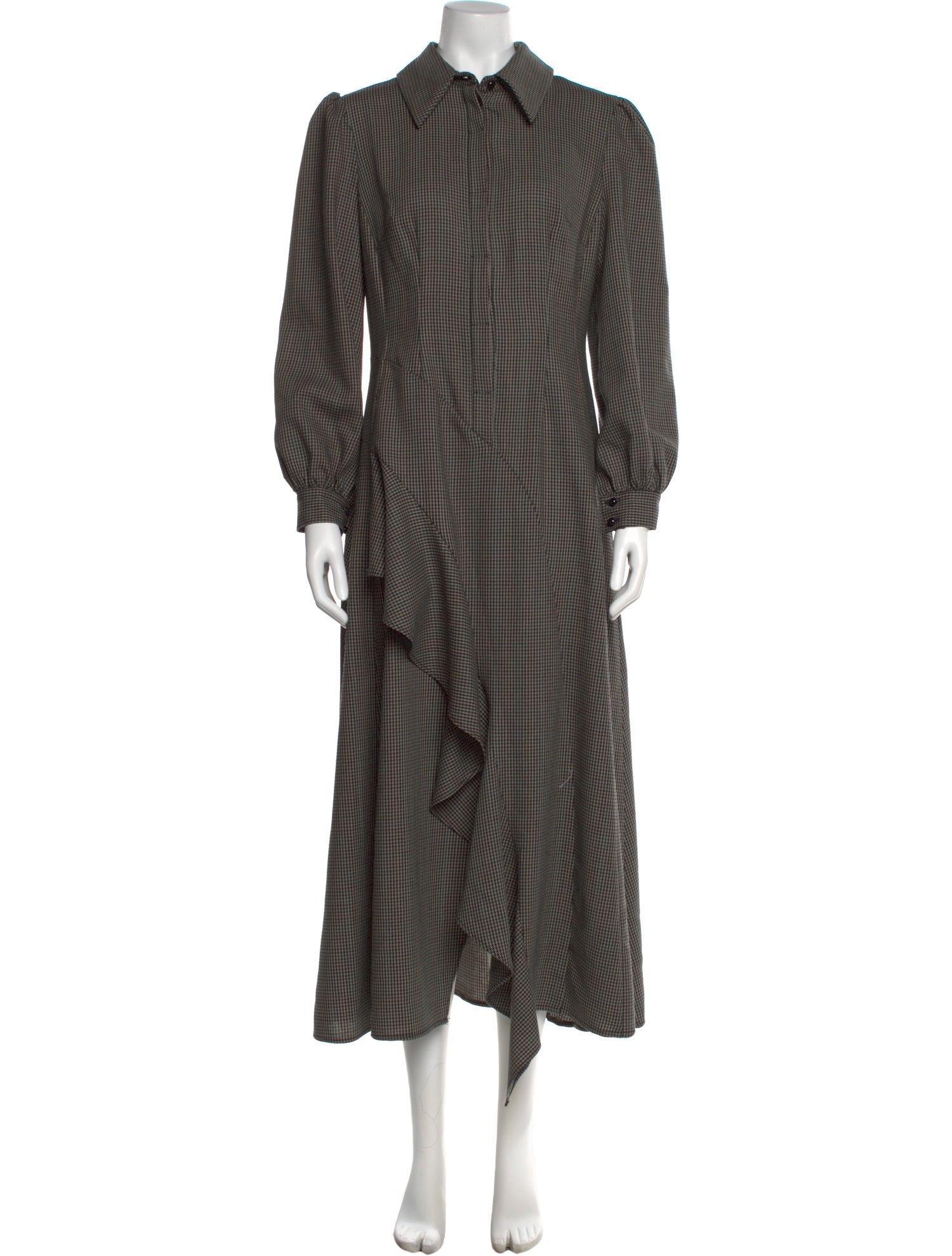 Lilia Stogova Plaid Print Long Dress