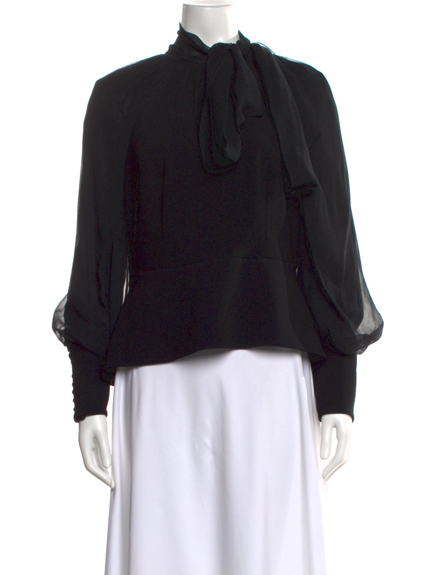 Lilia Stogova Silk Tie Neck Blouse