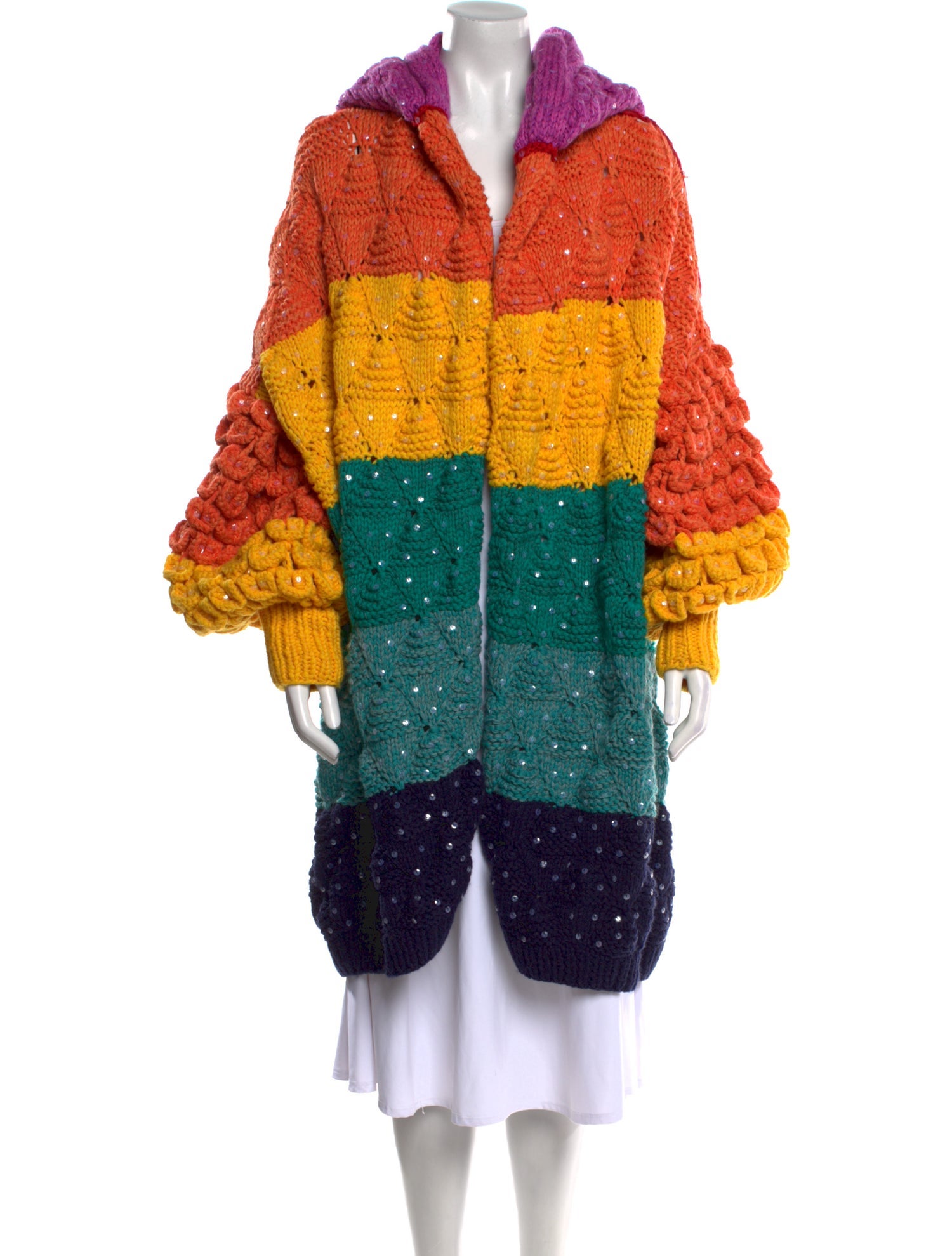 Letanne Cashmere Colorblock Pattern Sweater