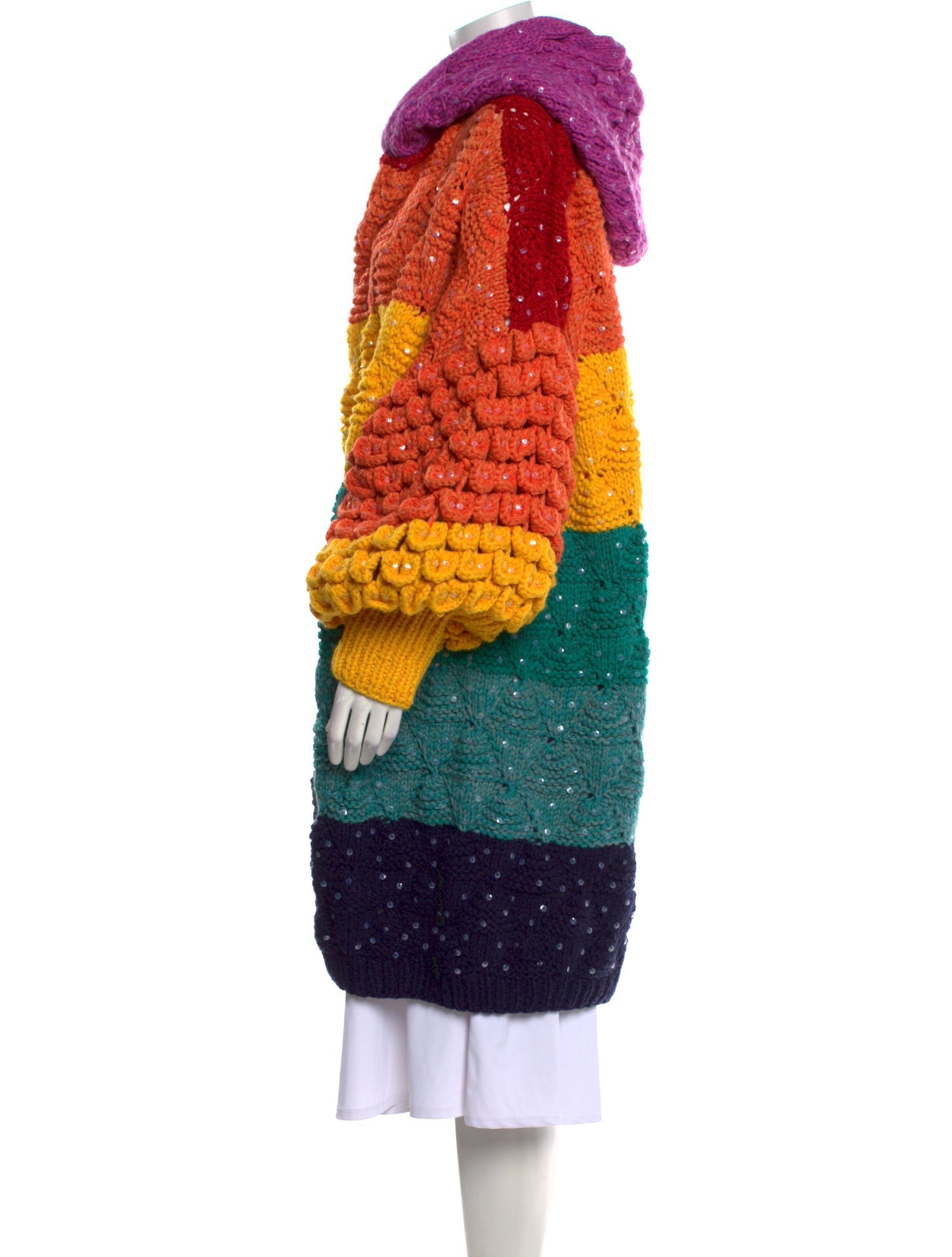 Letanne Cashmere Colorblock Pattern Sweater