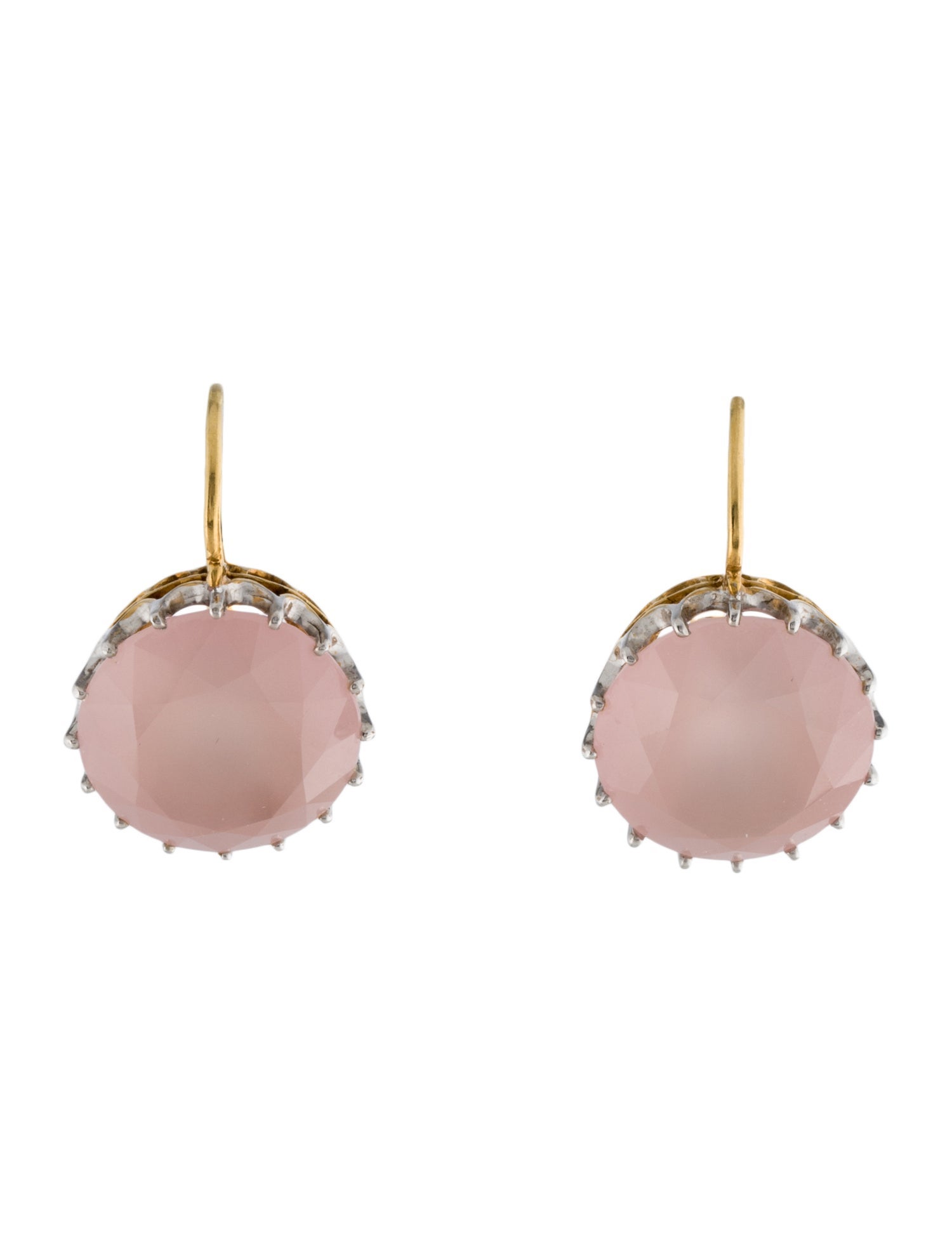 Laura Munder 18K 18.60ctw Rose Quartz Drop Earrings