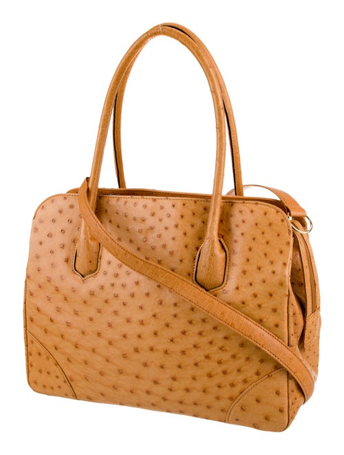Lana Marks Ostrich Top Handle Bag