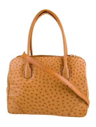 Lana Marks Ostrich Top Handle Bag