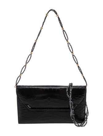 Lana Marks Embossed Leather Messenger Bag