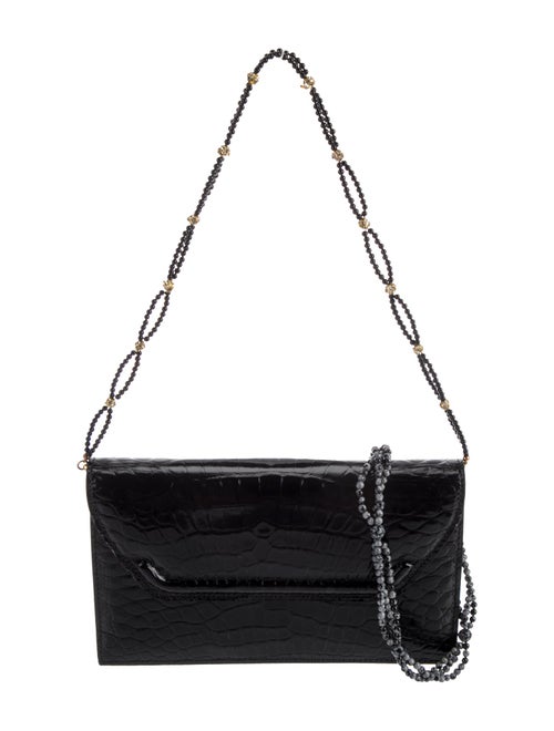 Lana Marks Embossed Leather Messenger Bag