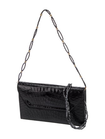 Lana Marks Embossed Leather Messenger Bag