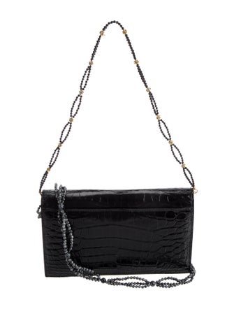 Lana Marks Embossed Leather Messenger Bag