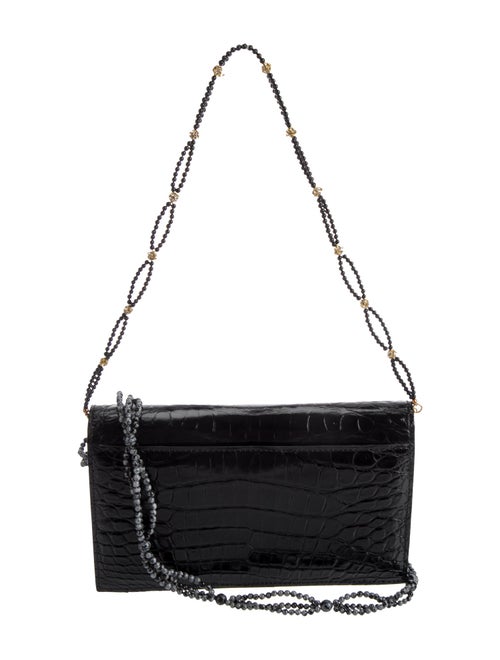 Lana Marks Embossed Leather Messenger Bag