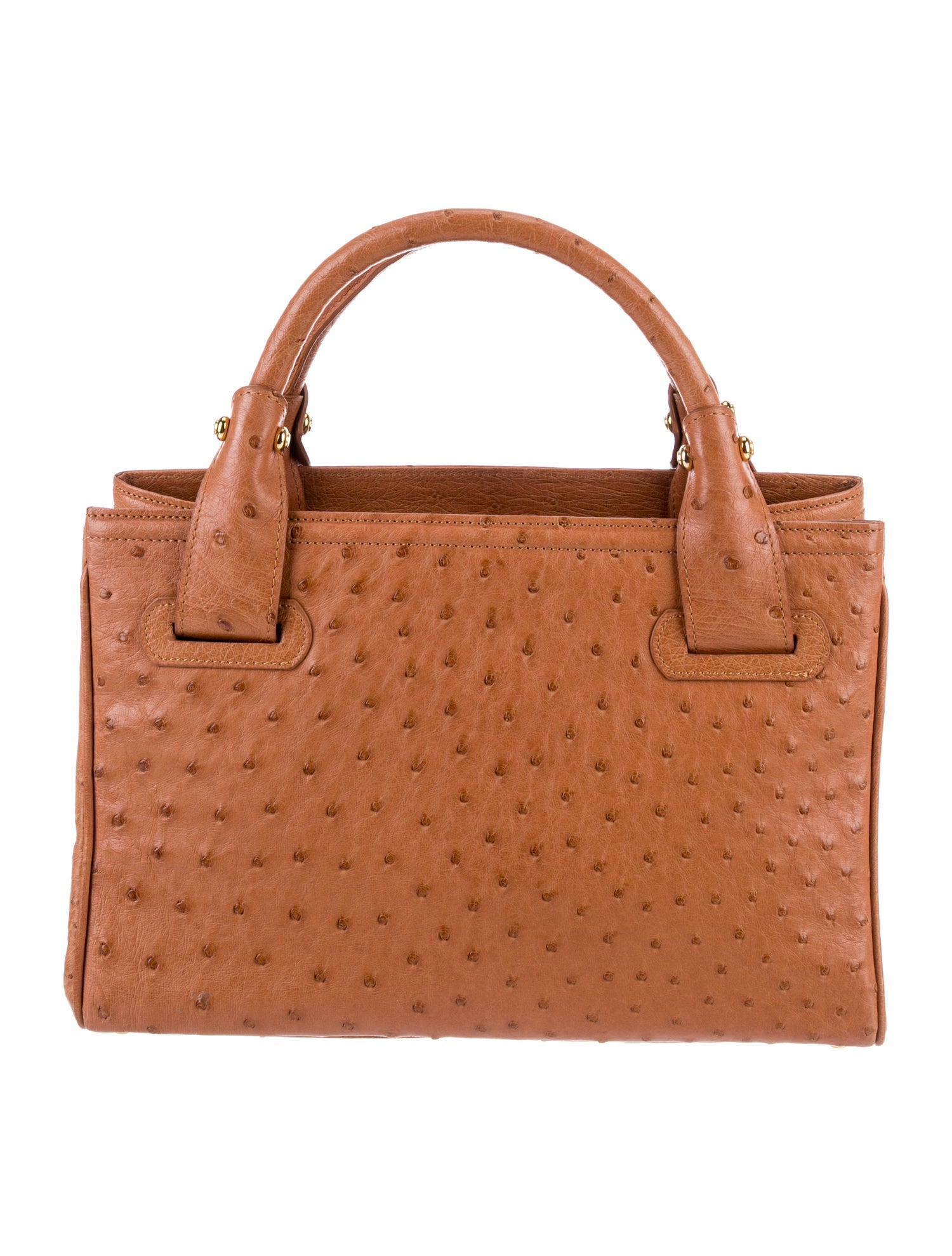 Lana Marks Ostrich Top Handle Bag