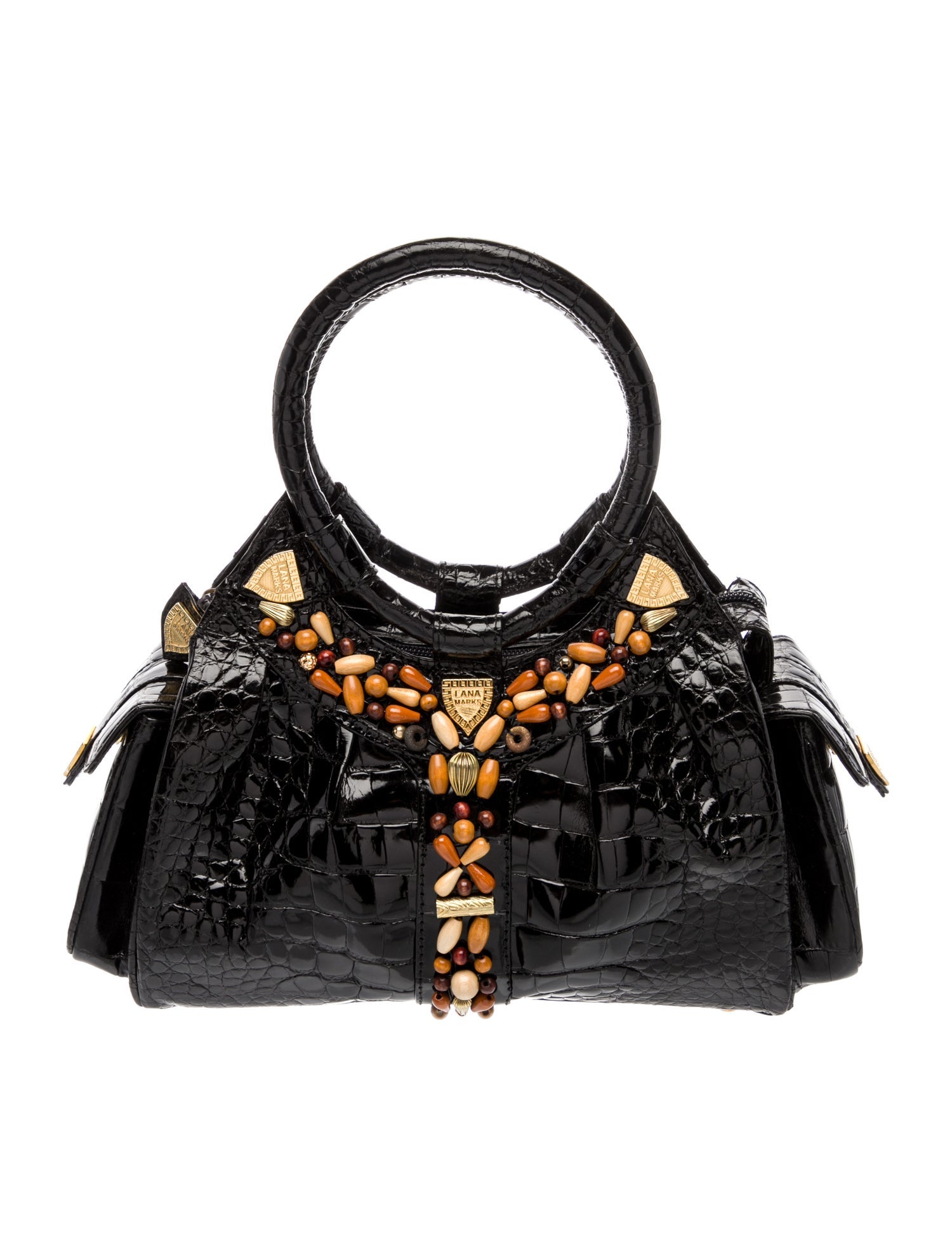 Lana Marks Crocodile Top Handle Bag
