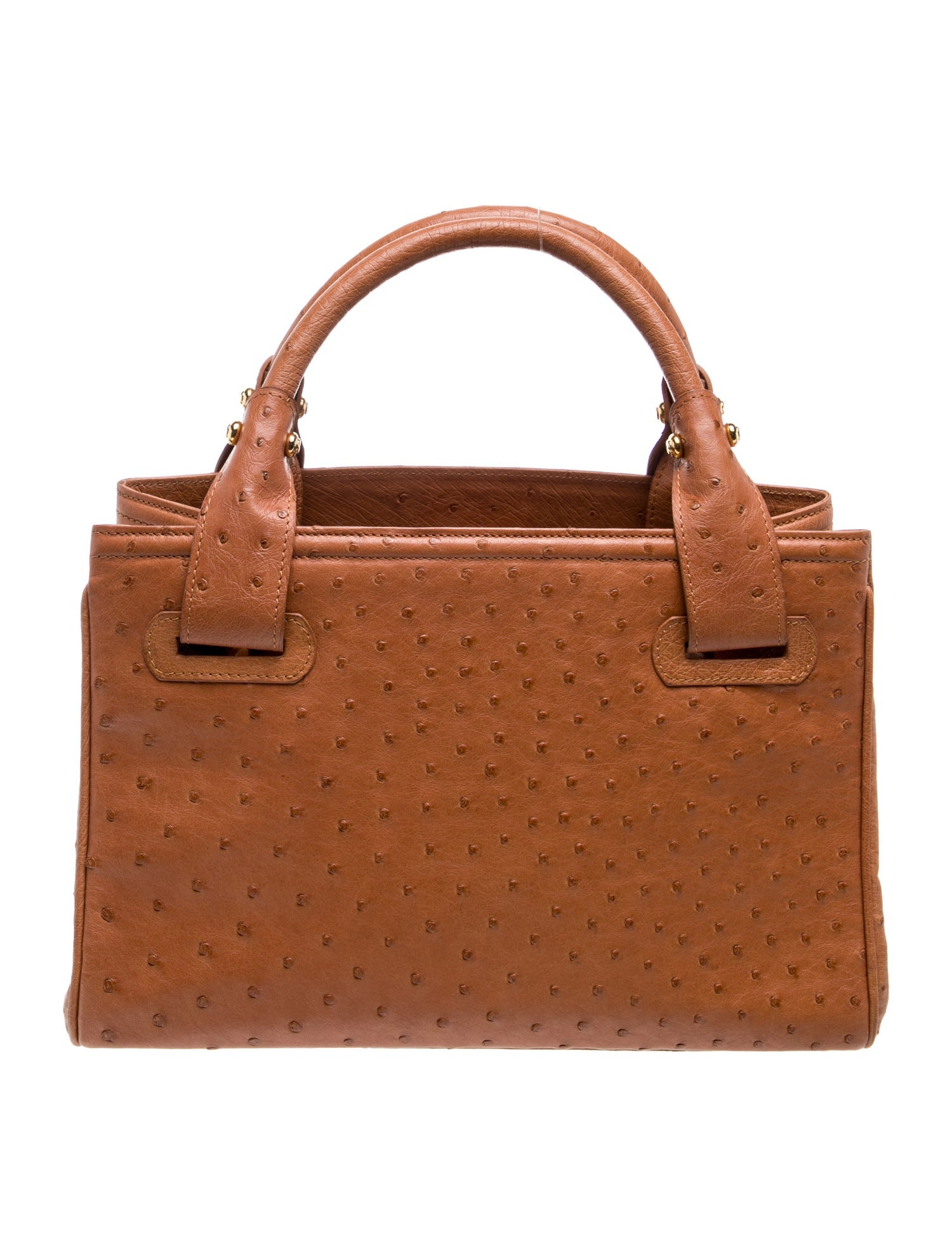Lana Marks Ostrich Top Handle Bag