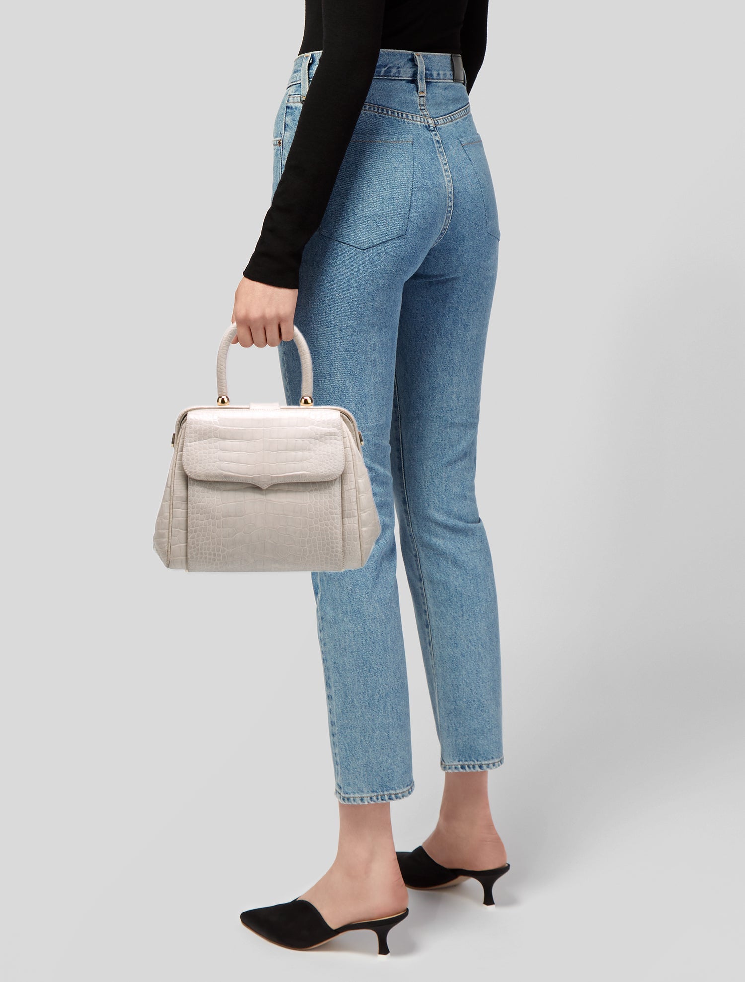 Lana Marks Alligator Top Handle Bag