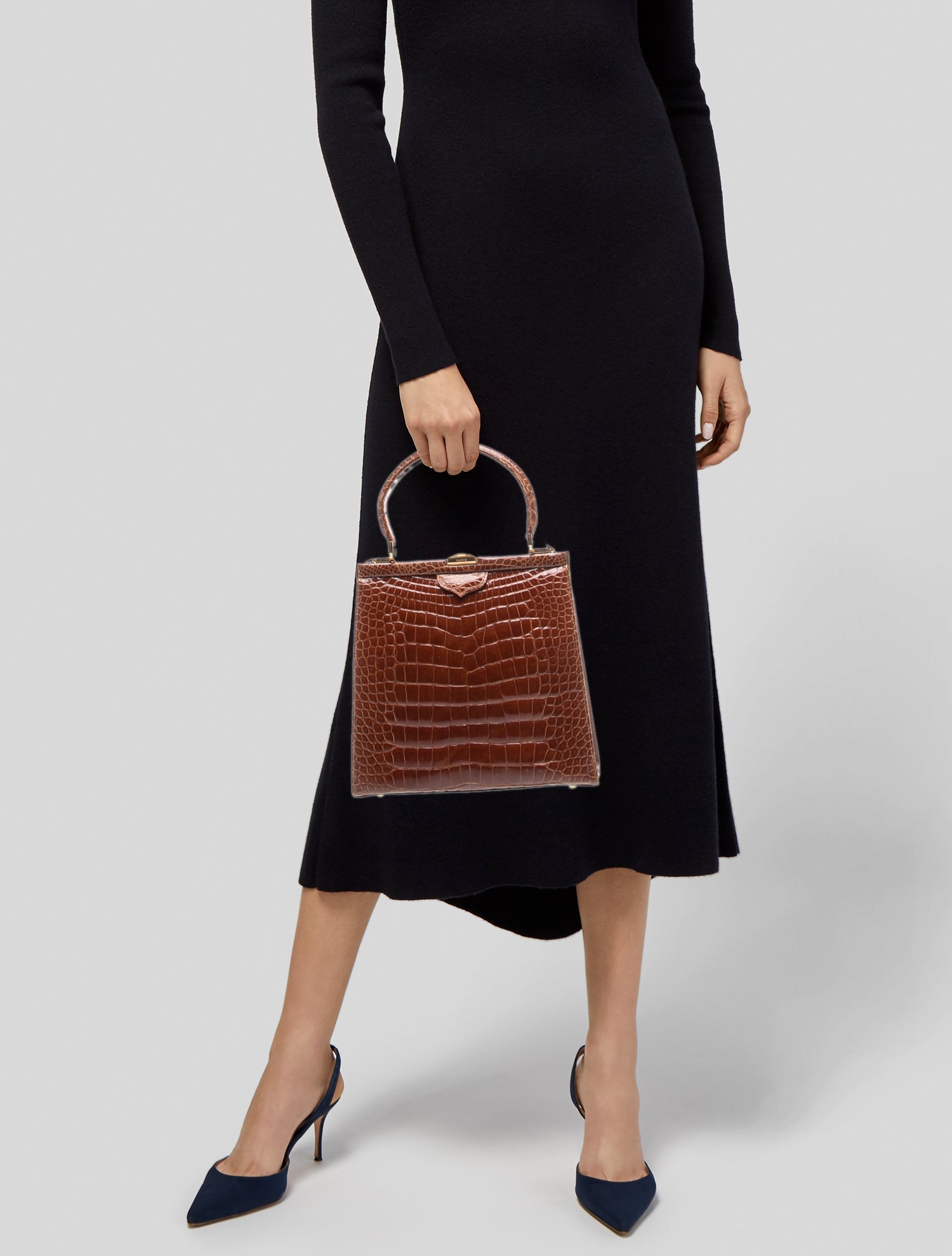 Lana Marks Crocodile Top Handle Bag