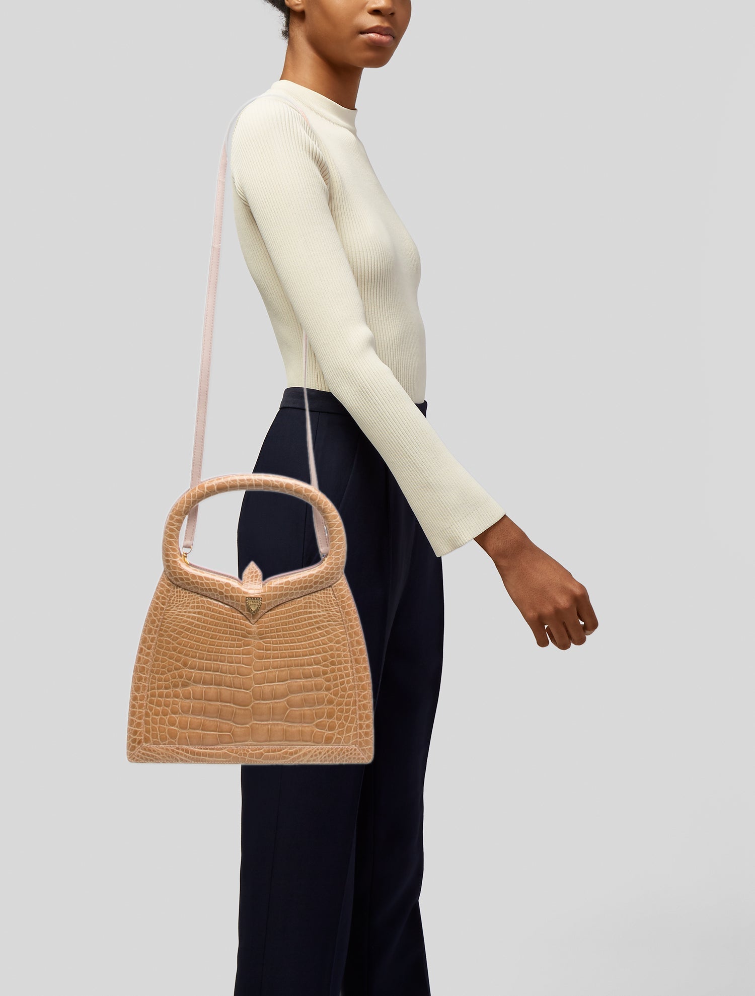 Lana Marks Crocodile Top Handle Bag
