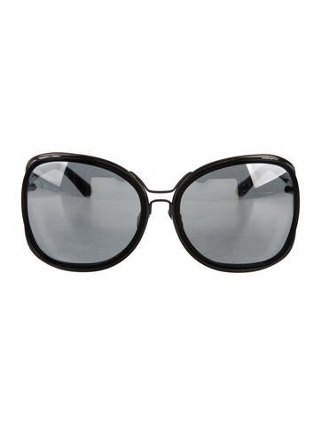 Linda Farrow Mirrored Oversize Sunglasses