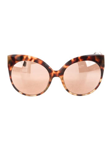 Linda Farrow Reflective Cat-Eye Sunglasses