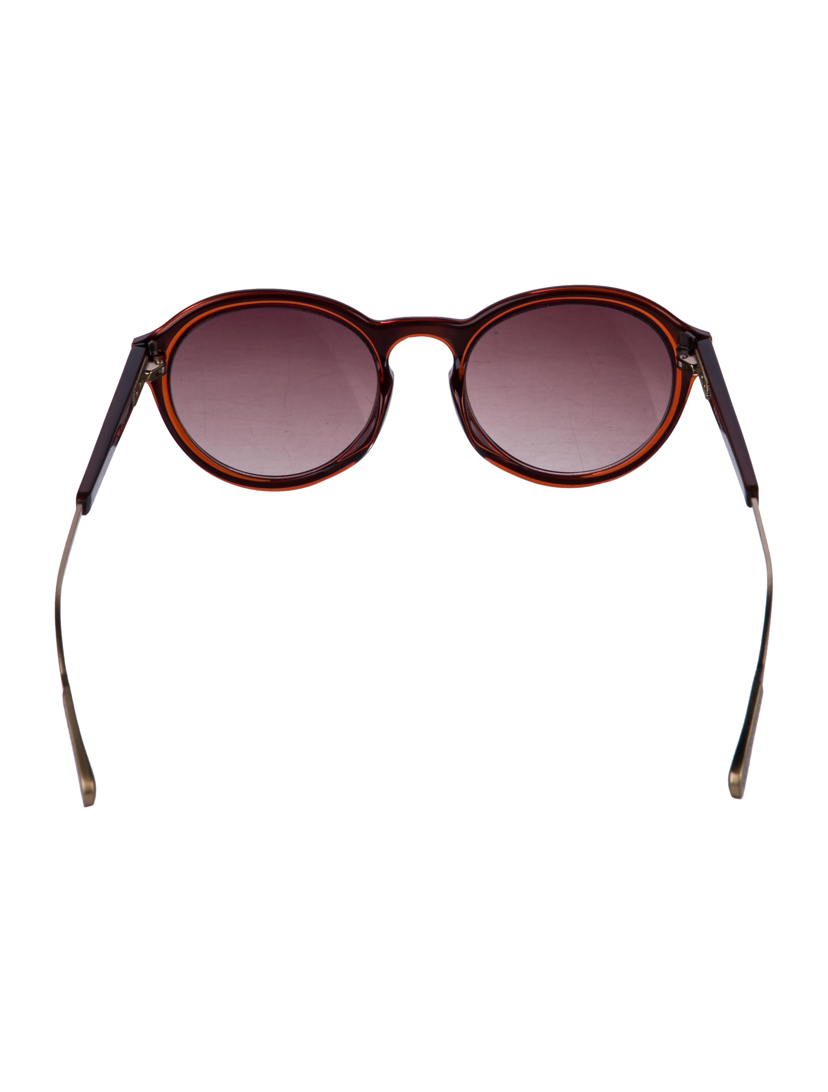 Linda Farrow Round Gradient Sunglasses