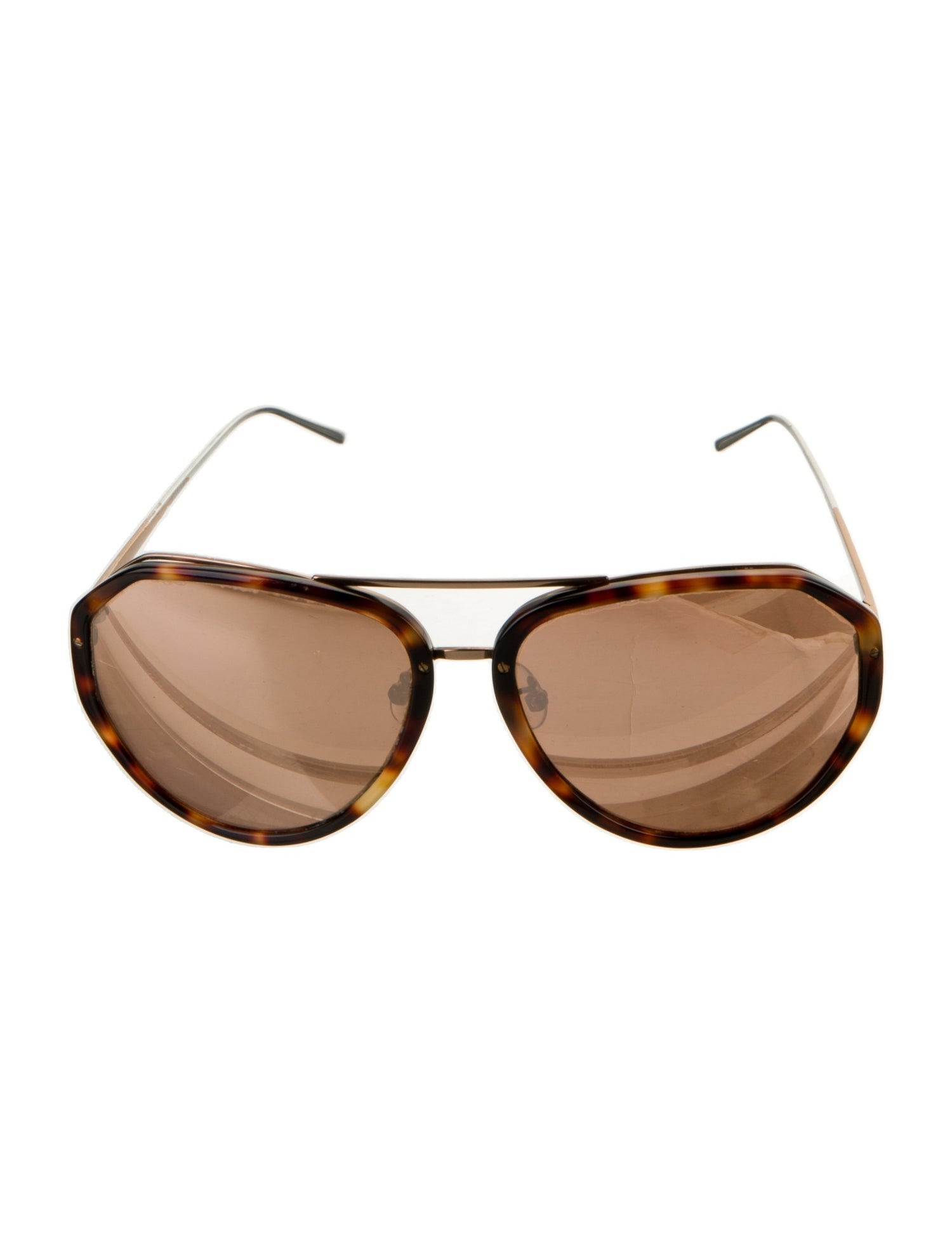 Linda Farrow Aviator Mirrored Sunglasses