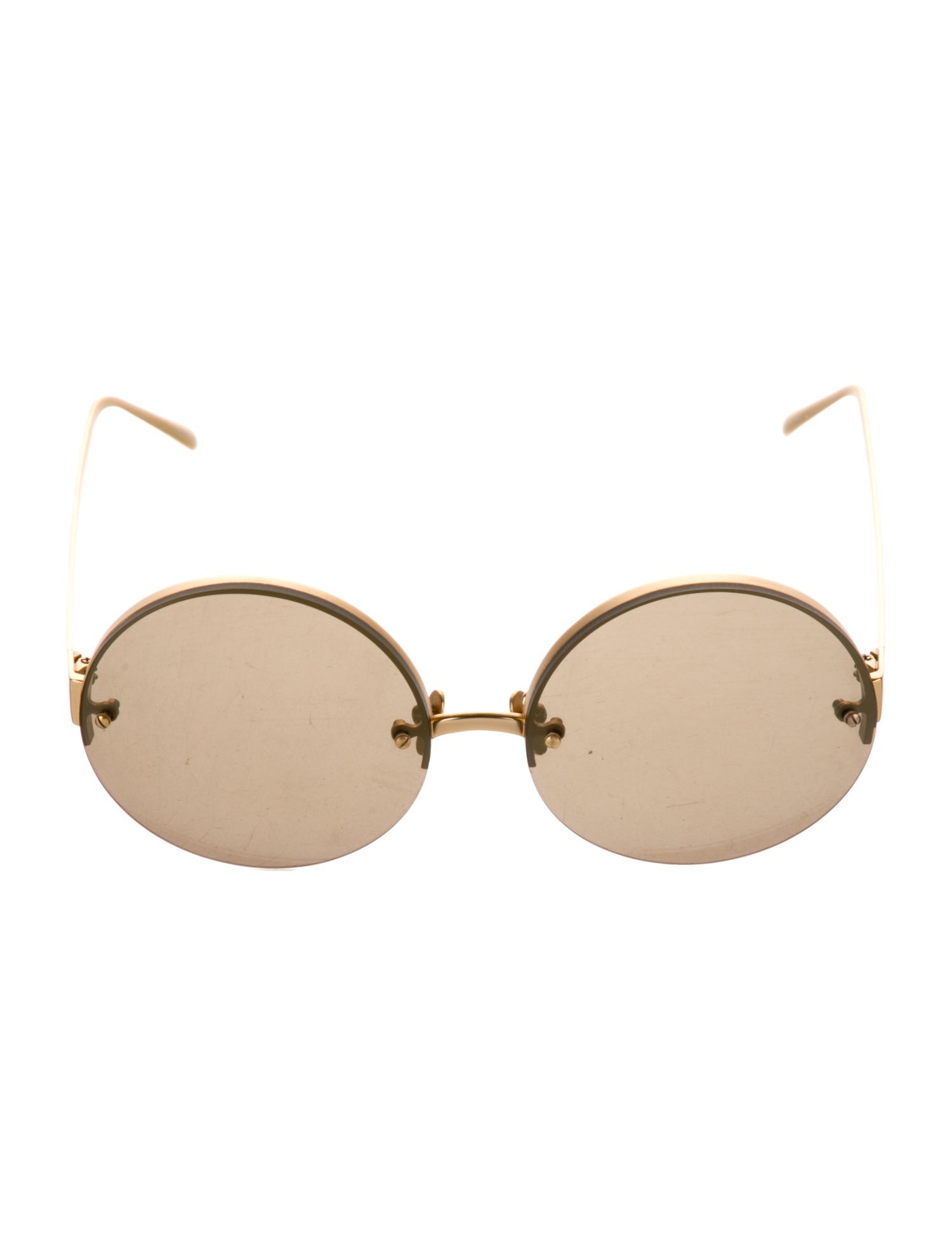 Linda Farrow Folding Round Sunglasses Oversize Sunglasses