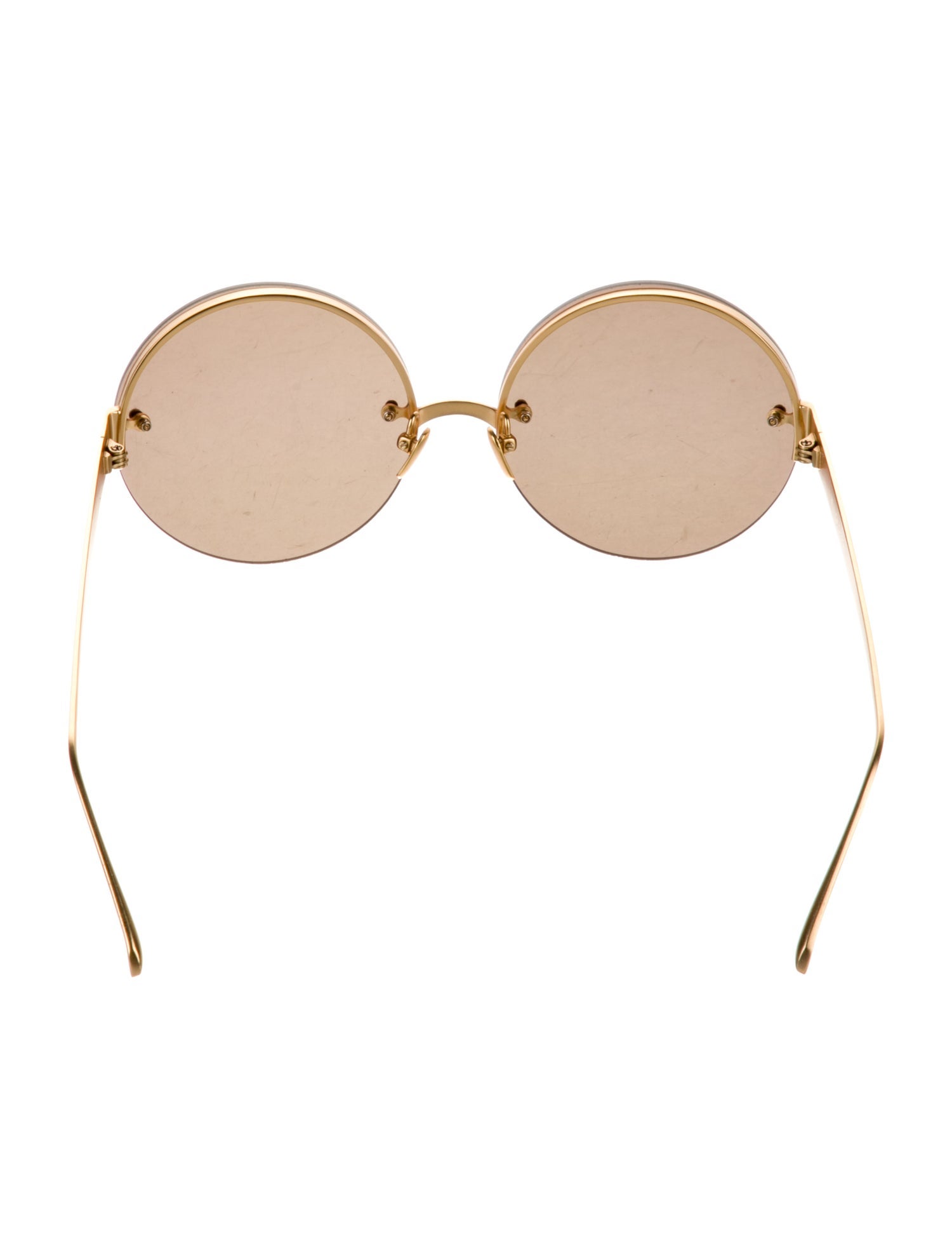 Linda Farrow Folding Round Sunglasses Oversize Sunglasses