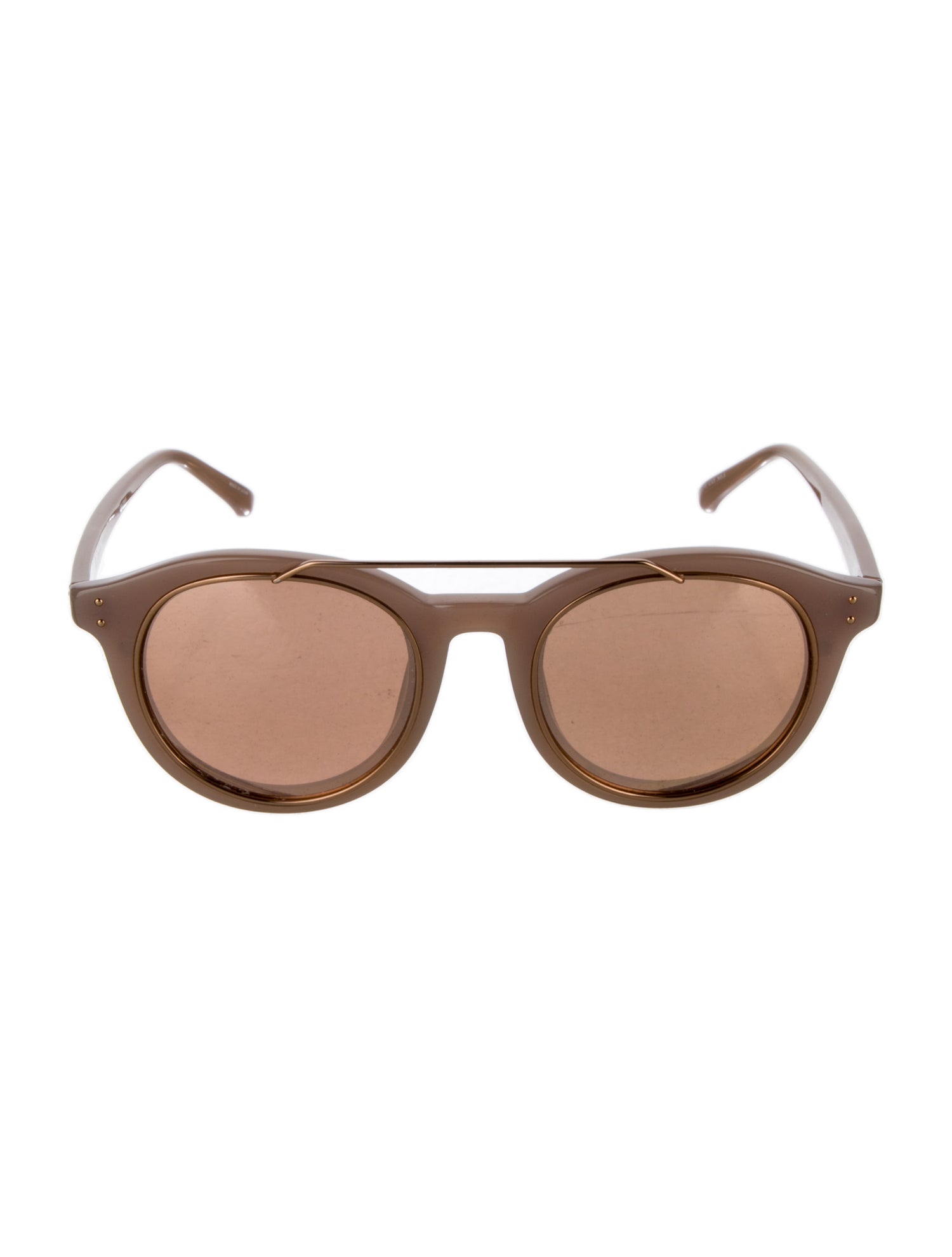 Linda Farrow Round Mirrored Sunglasses