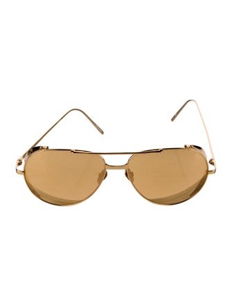 Linda Farrow Aviator Tinted Sunglasses
