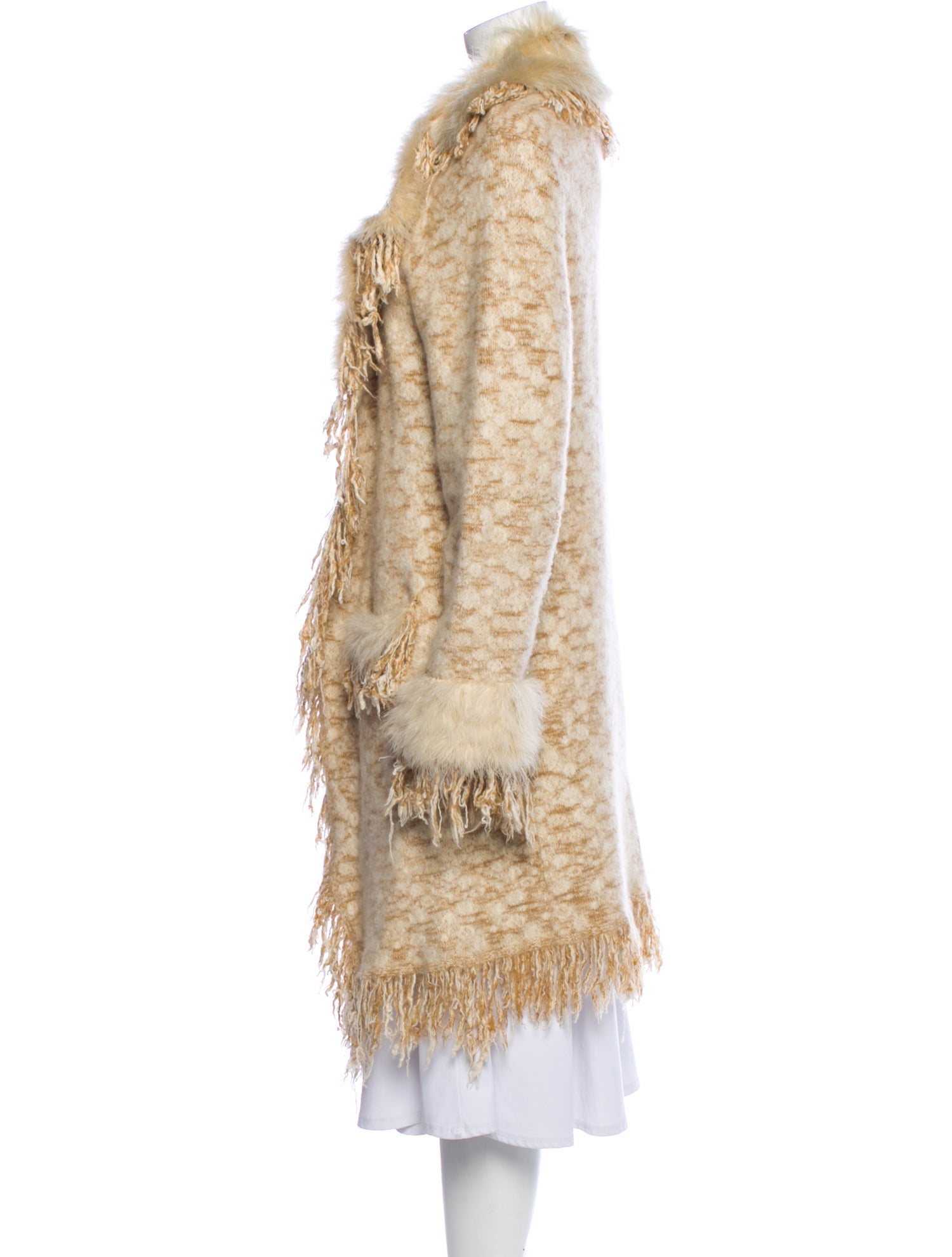 Lainey Keogh Wool Faux Fur Coat