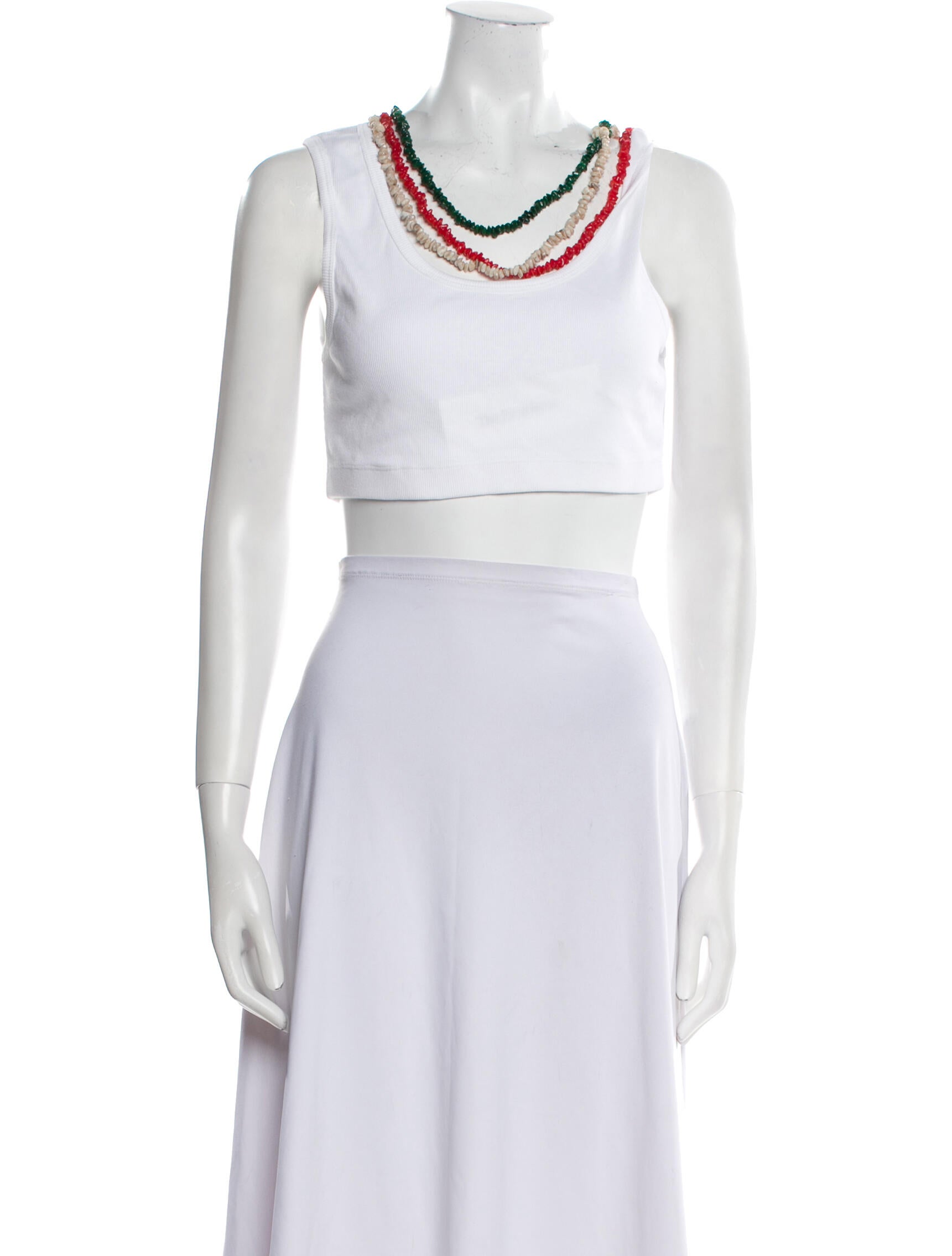 Loewe Paula's Ibiza Scoop Neck Sleeveless Crop Top