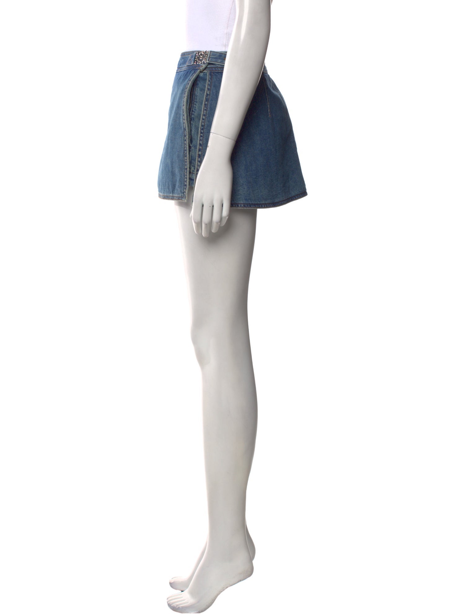 Loewe Paula's Ibiza Anagram Denim Mini Shorts