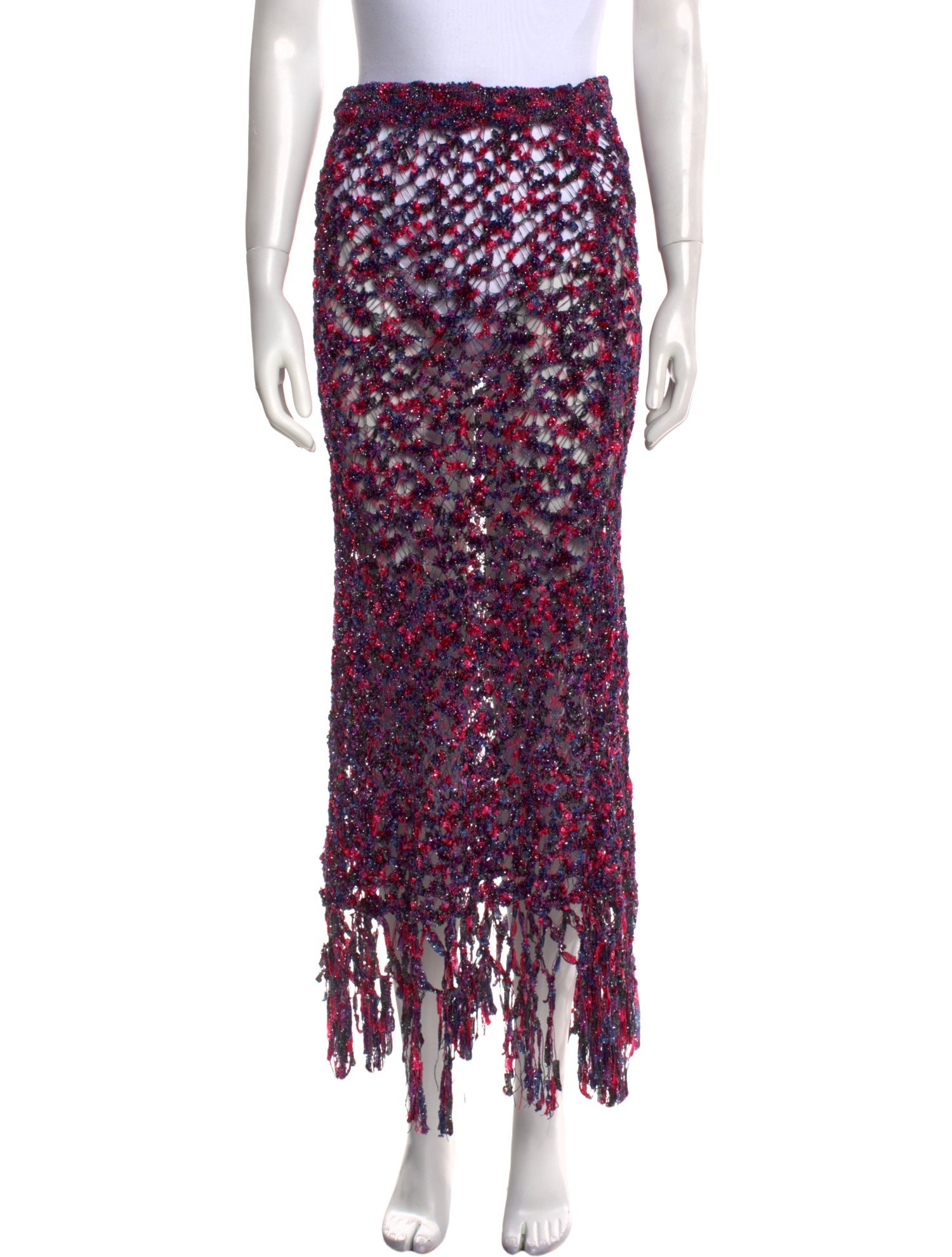 Loewe Paula's Ibiza Fringe Trim Accent Midi Length Skirt