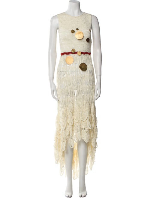 Loewe Paula's Ibiza Asymmetric Crochet Long Dress