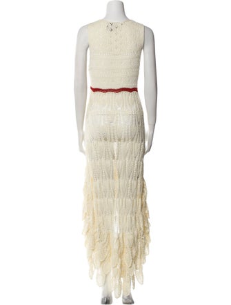 Loewe Paula's Ibiza Asymmetric Crochet Long Dress
